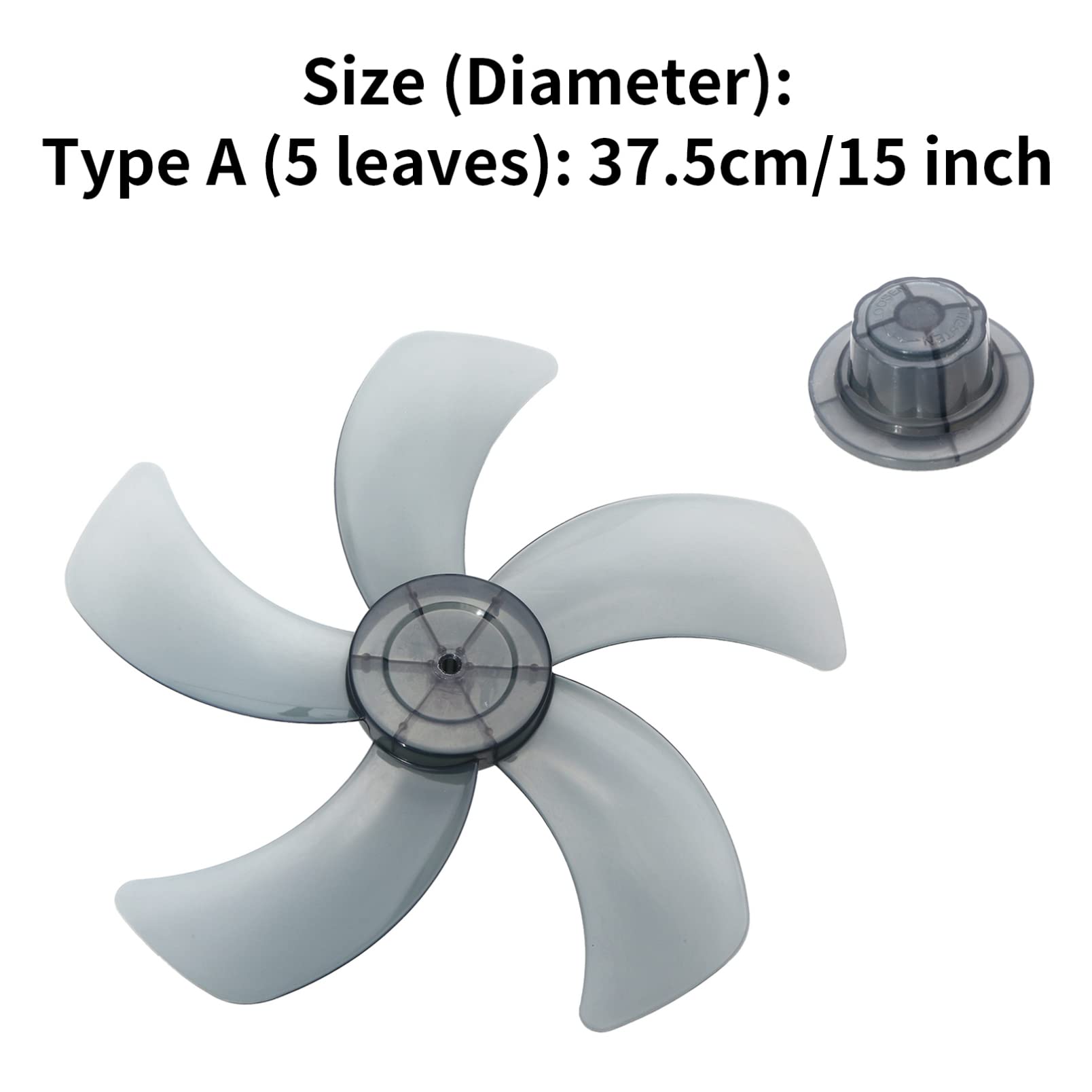 16 Inch Universal Plastic Fan Blade Replacement with Nut Cover - Compatible with Standing Pedestal & Table Fans - Durable Black Accessory for Home, Office & Outdoor Cooling