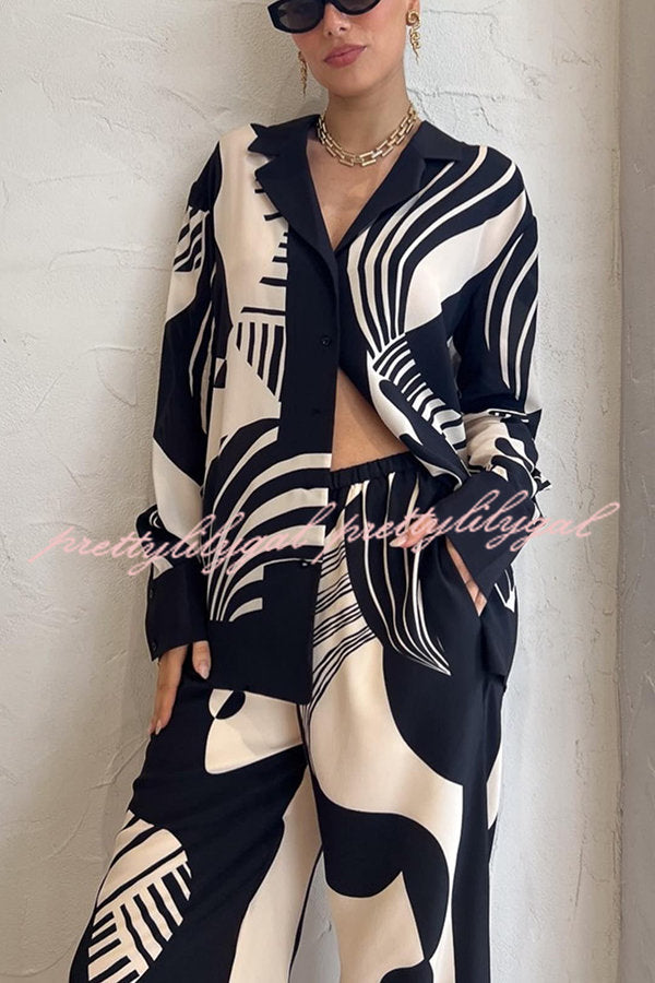 Stylish Weekend Escape Print Contrast Trim Blouse - Trendy Women's Top for Casual Outings & Date Nights