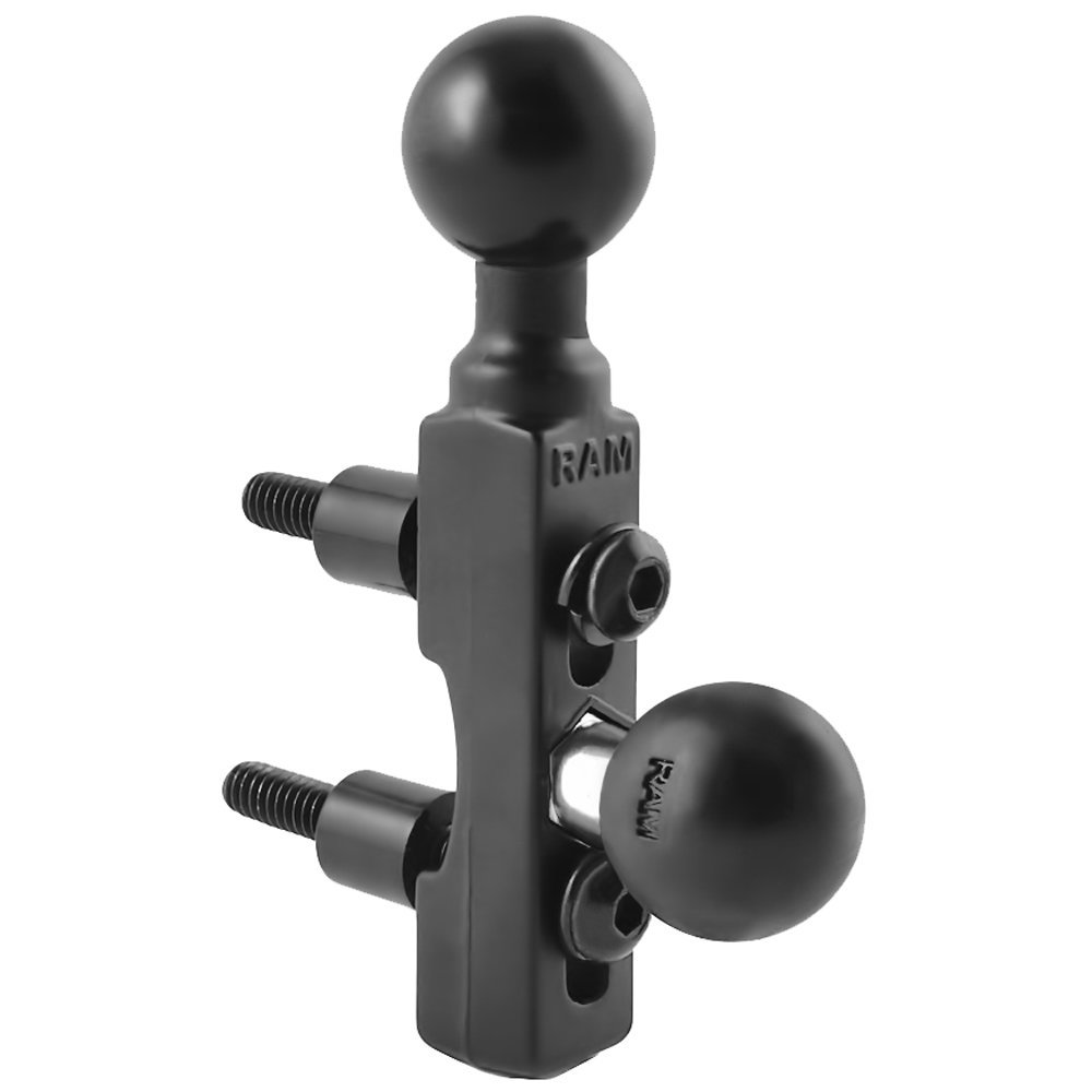 RAM MOUNT RAM-B-309-2 Motorcycle Handlebar Base with Dual Balls - Durable Mounting Solution for GPS, Phone, and Accessories on Motorcycles, ATVs, and Bikes