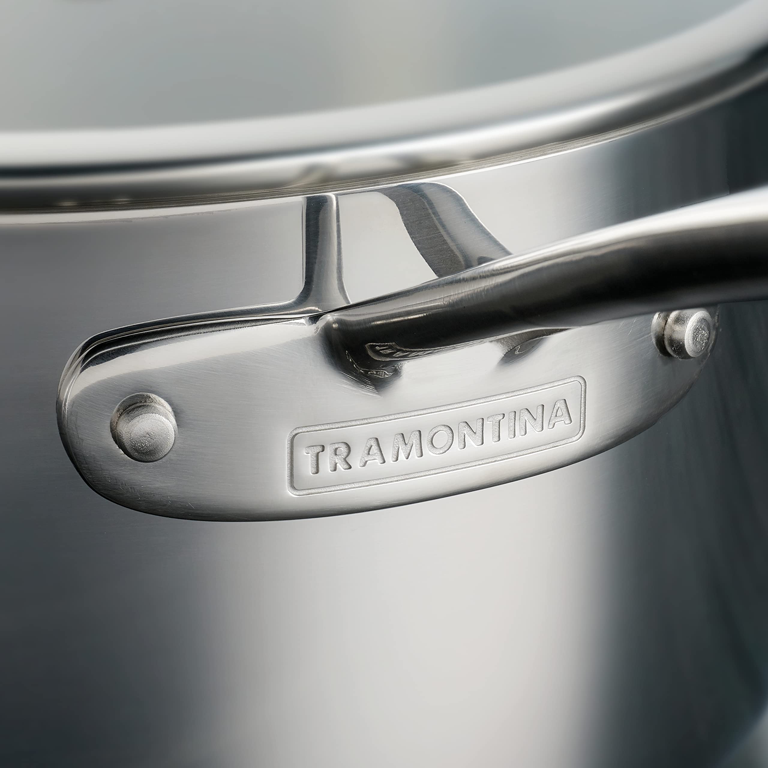Tramontina Tri-Ply Clad Stainless Steel 6-Quart Saute Pan with Glass Lid - Induction Ready, Dishwasher Safe, NSF Certified Cookware - Perfect for Sautéing, Frying & Simmering - Made in Brazil