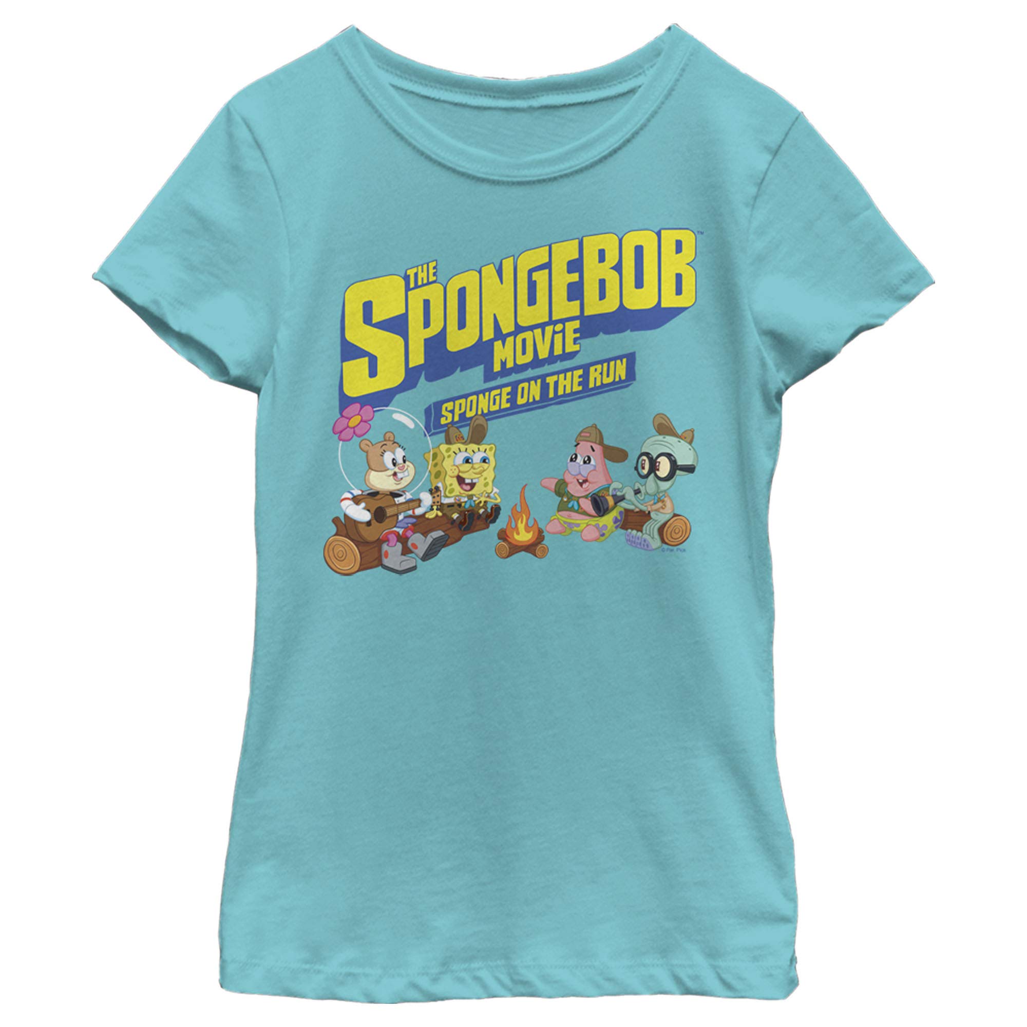 SpongeBob SquarePants Kids Short Sleeve T-Shirt - Girls Cartoon Movie Logo Tee for Casual Wear & Playdates