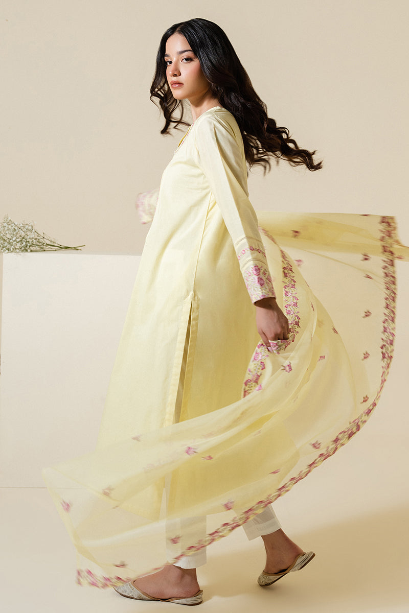 Lime Green 2-Piece Outfit (Shirt & Dupatta) for Women - Elegant Ethnic Wear for Festivals, Weddings & Special Occasions