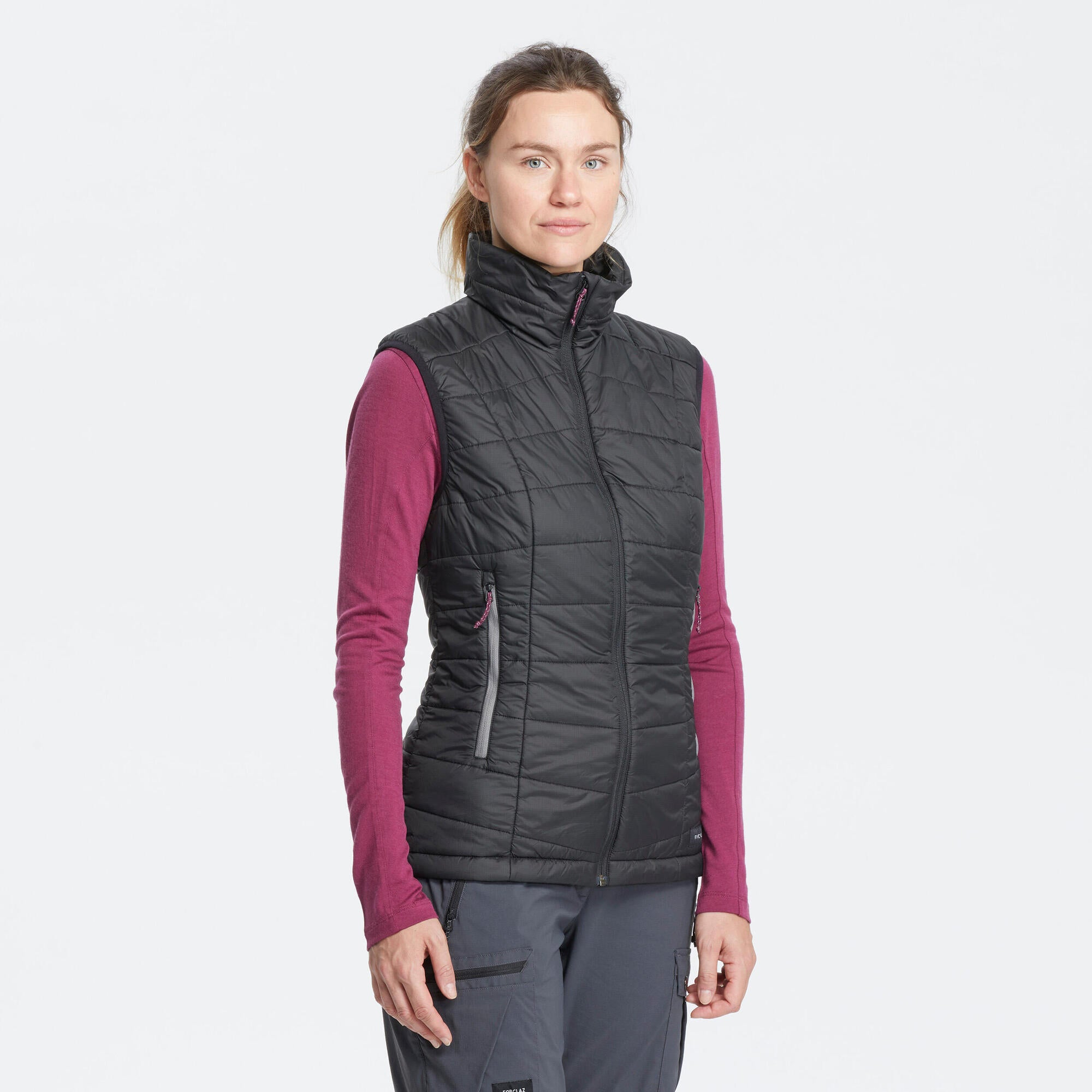 Forclaz Women's MT100 Lightweight Synthetic Insulated Vest for Hiking, Camping & Outdoor Activities