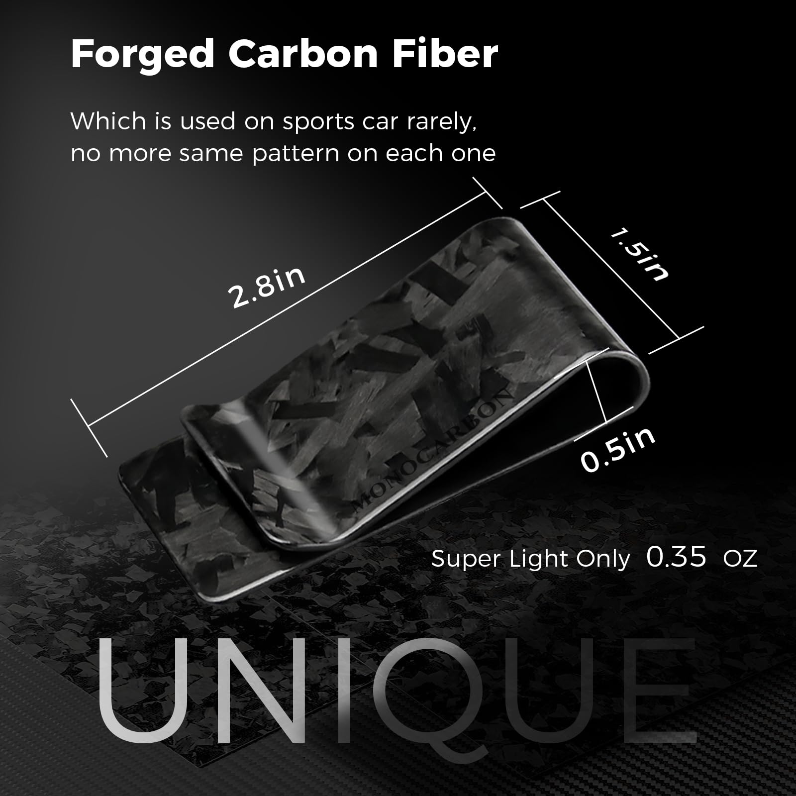 Slim Carbon Fiber Money Clip for Men - Durable Minimalist Cash Holder for Everyday Use