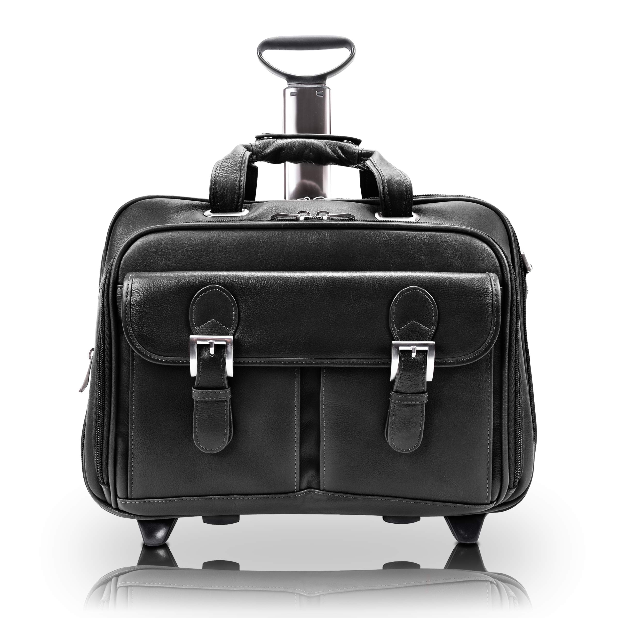 Siamod CERESOLA 46005 Black Checkpoint-Friendly 15.6 Inch Wheeled Laptop Briefcase - Detachable Wheels for Easy Airport Security, Business Travel & Commuting