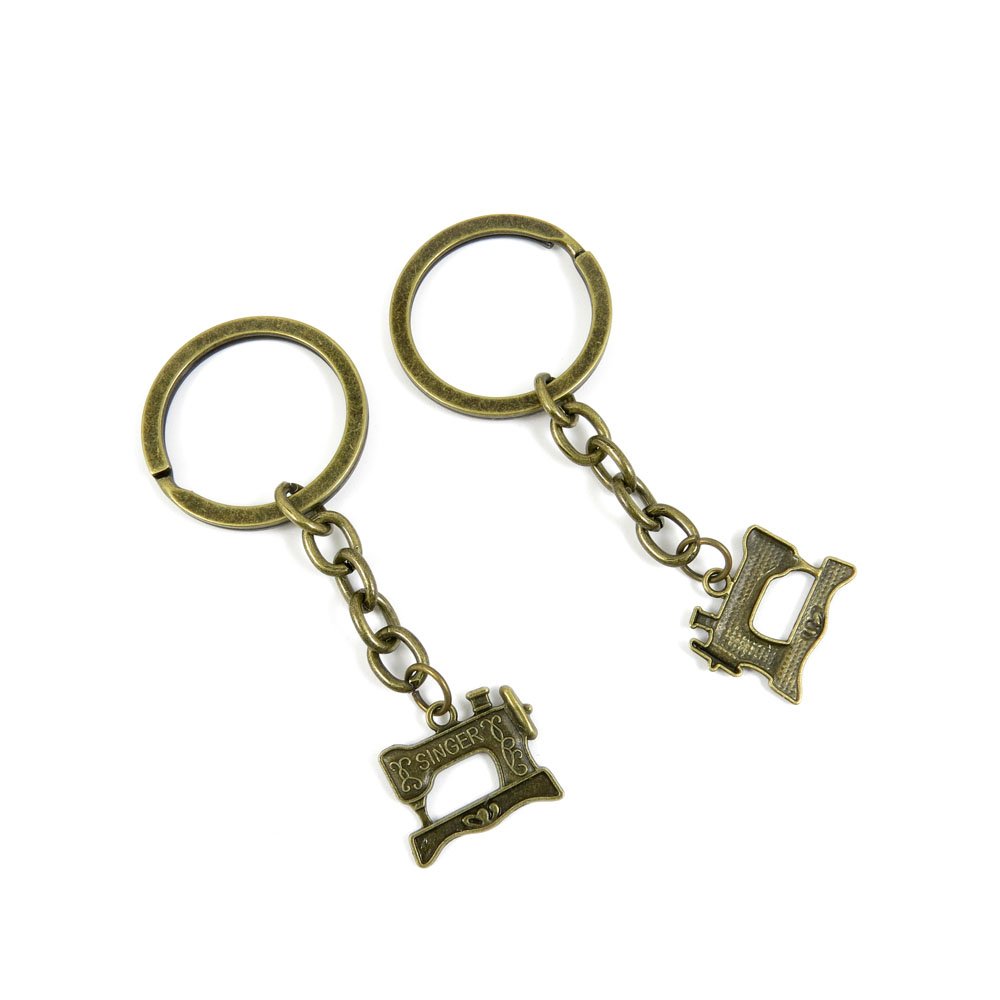 220-Piece Fashion Jewelry Keyring Set - Bulk Wholesale Keychains for Car Keys, Door Tags & Gift Accessories - Perfect for Party Favors, Promotions & Retail Display (Includes F3SL5 Sewing Machine)