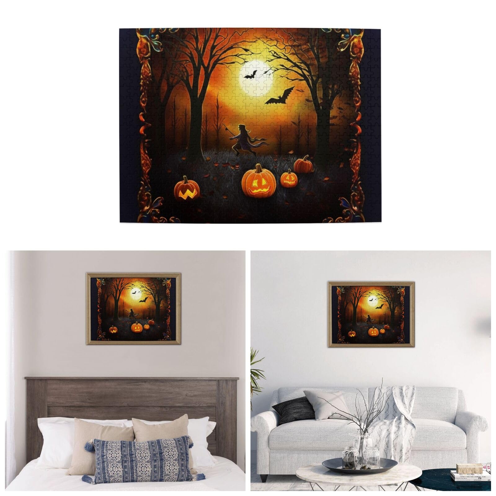 500-Piece Halloween Jigsaw Puzzle for Adults - Personalized Wooden Photo Puzzle with 20.4