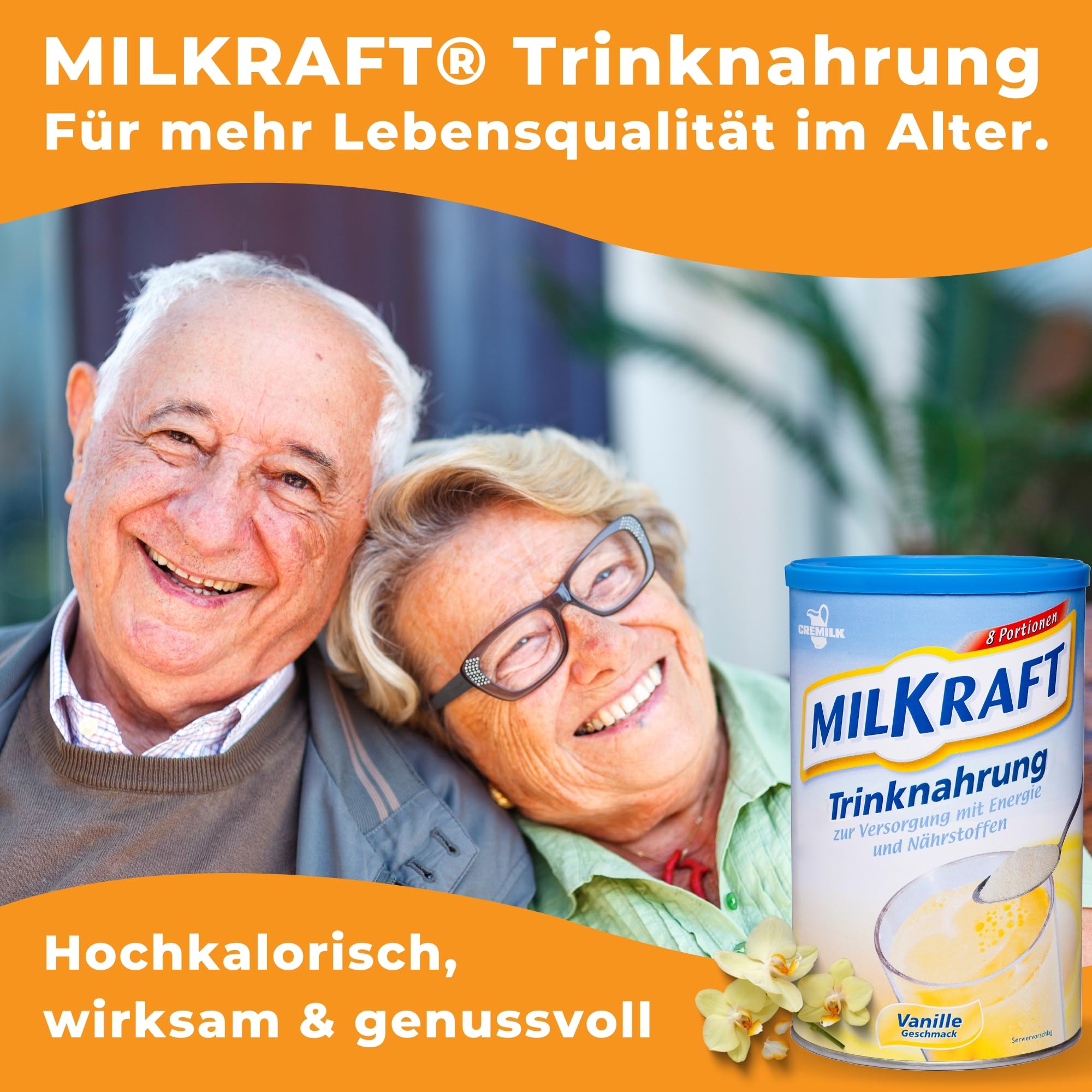 MILKRAFT Vanilla High-Calorie Nutritional Powder 480g - Protein Shake & Carbohydrate Supplement for Adults - Ideal for Weight Gain, Meal Replacement & Sports Recovery - Perfect for Busy Professionals, Athletes & Seniors