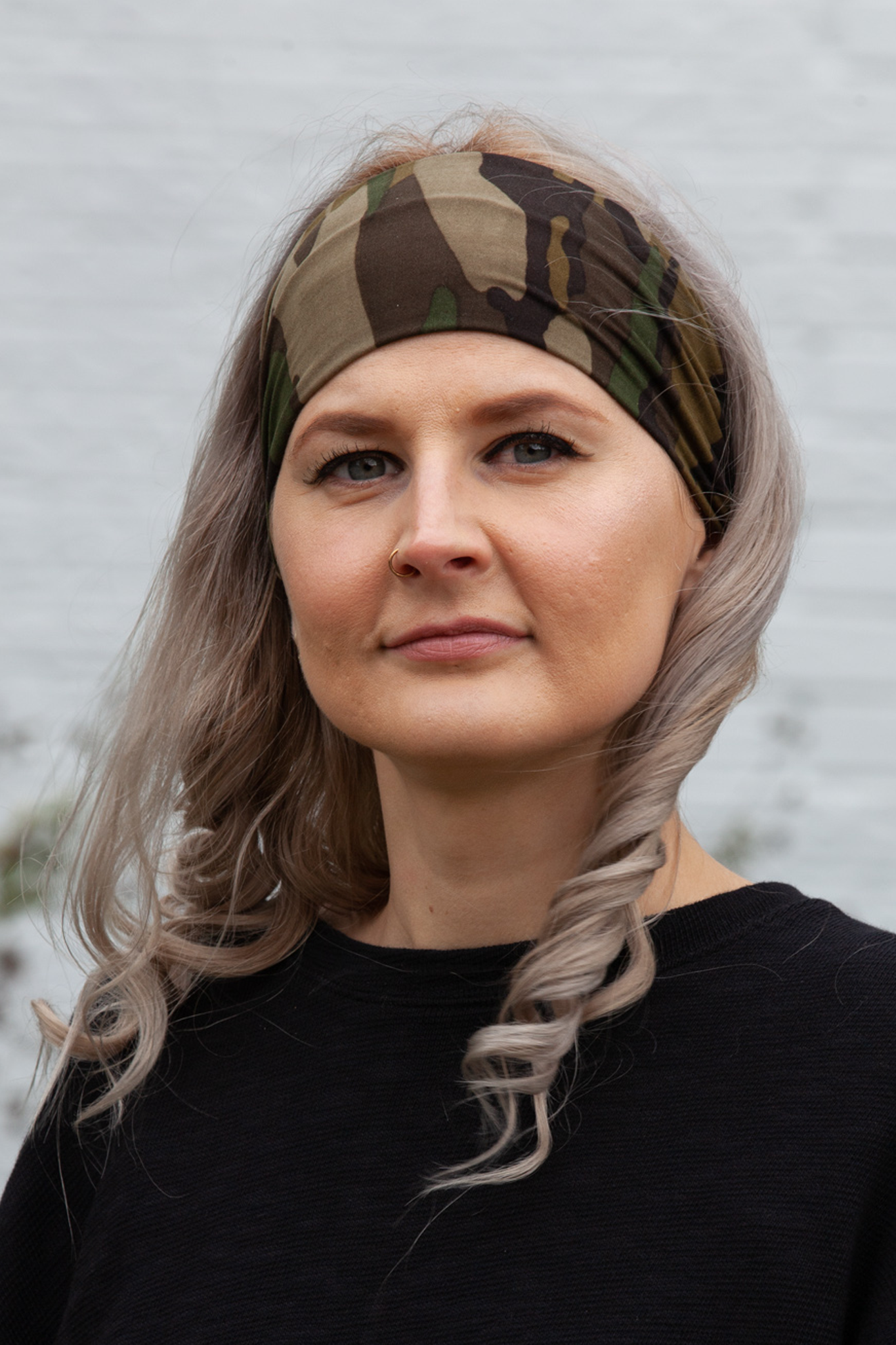 Super Soft Green Camo Headband for Women & Men - Stretchy Comfortable Head Wrap for Sports, Workouts, Yoga & Outdoor Activities