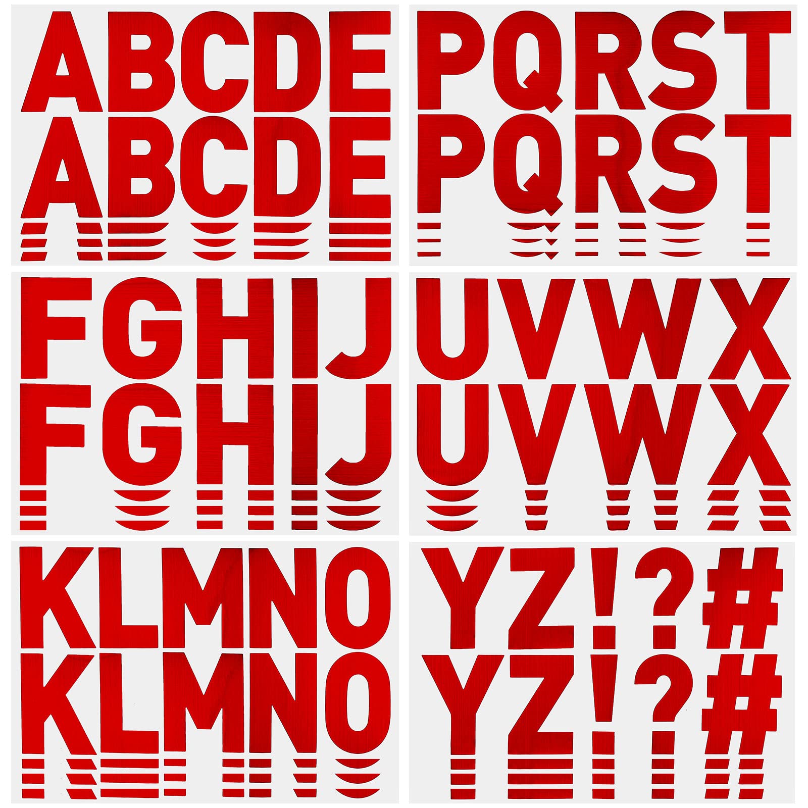 Chinco 232-Piece Alphabet Sticker Set - 24 Self-Adhesive Bulletin Board Letters & Numbers (2.5 Inch, Red) for Classroom Decor, Teacher Supplies, DIY Projects & Office Organization