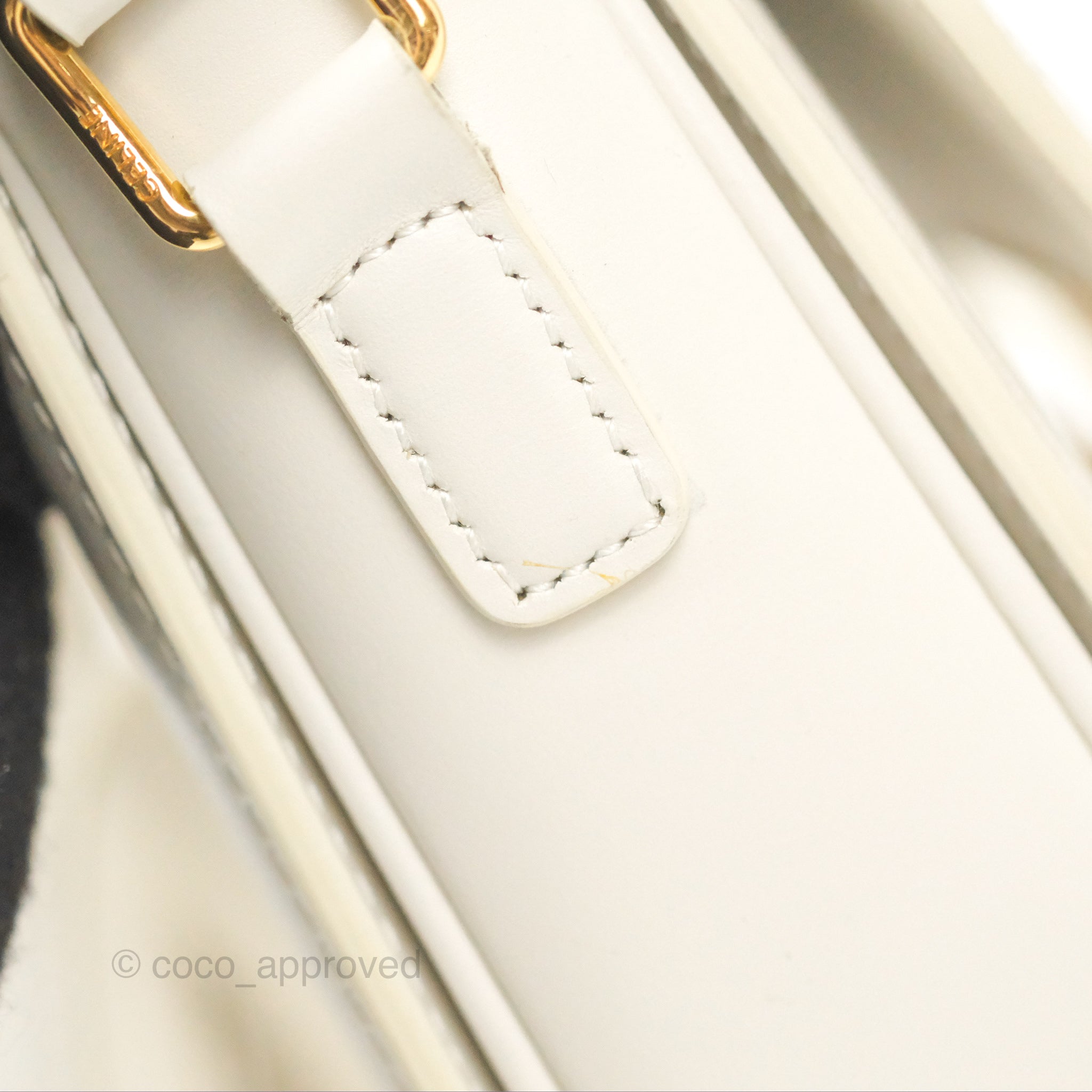 Celine Teen Triomphe Bag in Shiny White Calfskin Leather - Perfect for Everyday Use, Work & Special Occasions