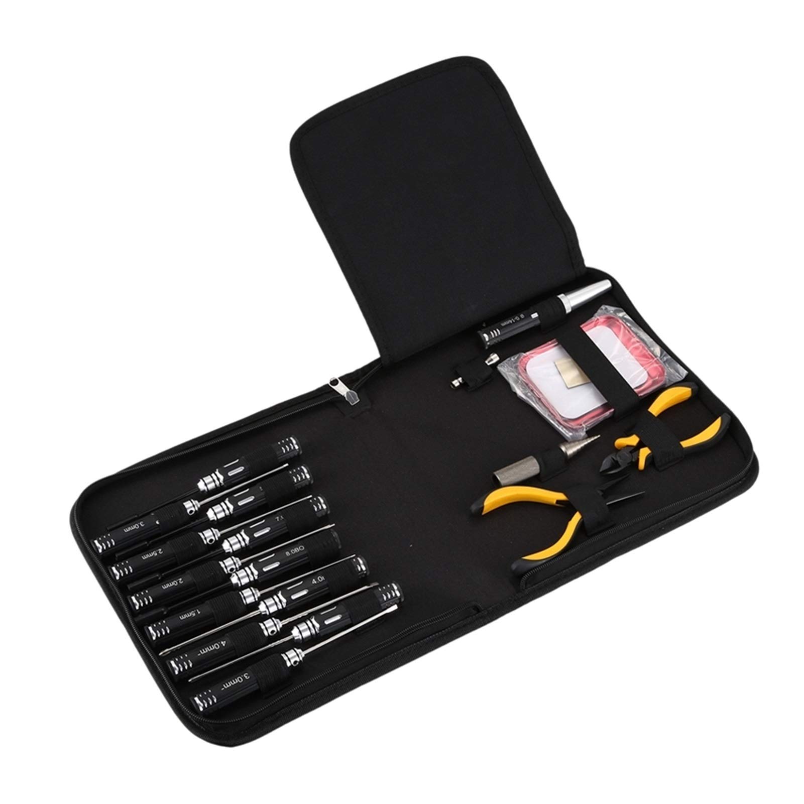 **18-in-1 RC Repair Tool Kit with Screwdriver, Pliers & Hex Sockets – Professional RC Airplane & Car Model Toy Repair Tool Set (Black) – Perfect for DIY Enthusiasts & Hobbyists**