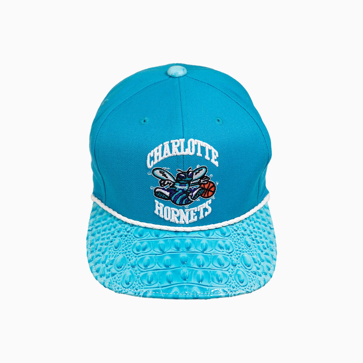 Breyer's Buck 50 Charlotte Hornets Snapback Hat with Genuine Leather Visor - Perfect for Basketball Games, Streetwear Fashion & Sports Fans