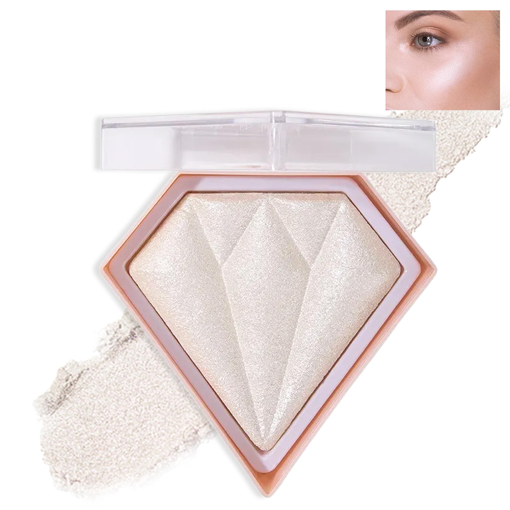 Pearl White Highlighter Makeup Palette - Natural Shimmer Face Highlighter Powder for Contouring & Glowing Skin | Perfect for Daily Makeup, Parties & Photo Shoots