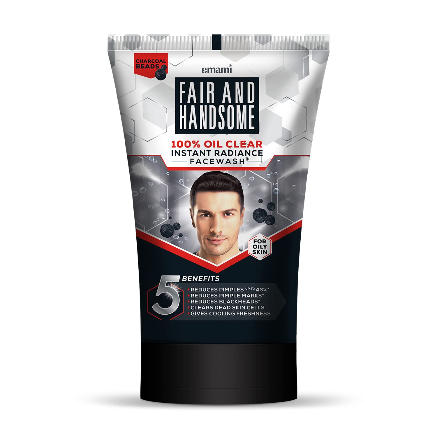 Fair And Handsome 100% Oil Clear Instant Radiance Face Wash for Men - 100g | Deep Cleansing & Brightening | Perfect for Daily Skincare & Pre-Shave Routine