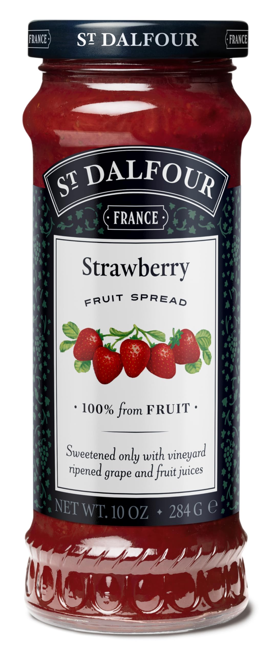 St. Dalfour Strawberry Fruit Spread - 6 Pack of 10 oz Jars | 100% Natural Fruit, No Added Sugar, No Corn Syrup | Perfect for Toast, Yogurt & Baking | Healthy Jam Alternative