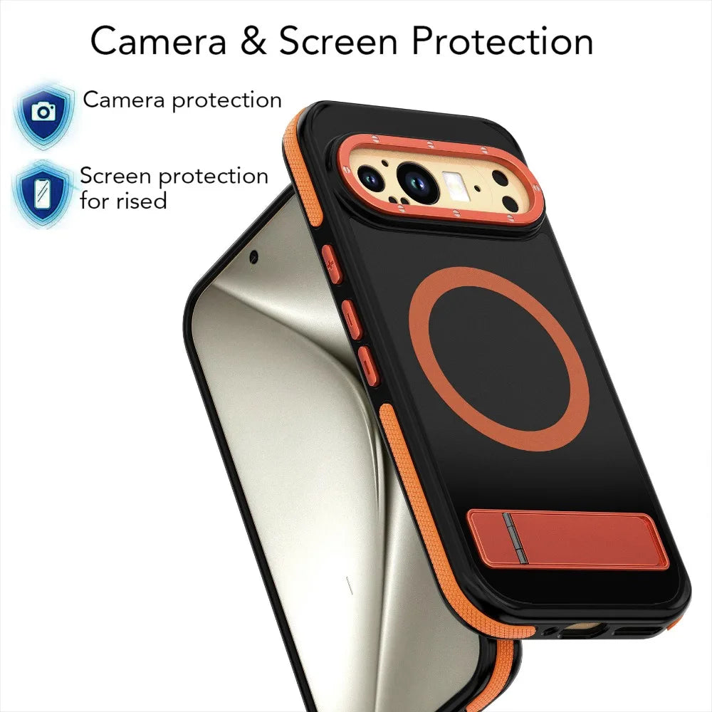 Google Pixel 9 Pro Magnetic Case - Shockproof Hard Shell with Wireless Charging Compatibility | Perfect for Home, Office & Travel Protection