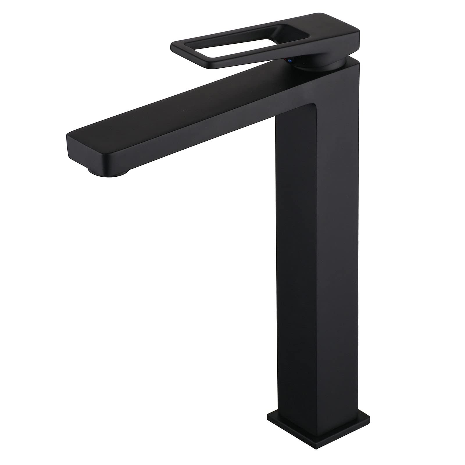 SHUNLI Matte Black Single Hole Tall Bathroom Sink Faucet - Modern Single Handle Vessel Sink Faucet with Lavatory Mixer Tap for Bathroom Vanity - Perfect for Modern Homes, Luxury Hotels & Spa Retreats