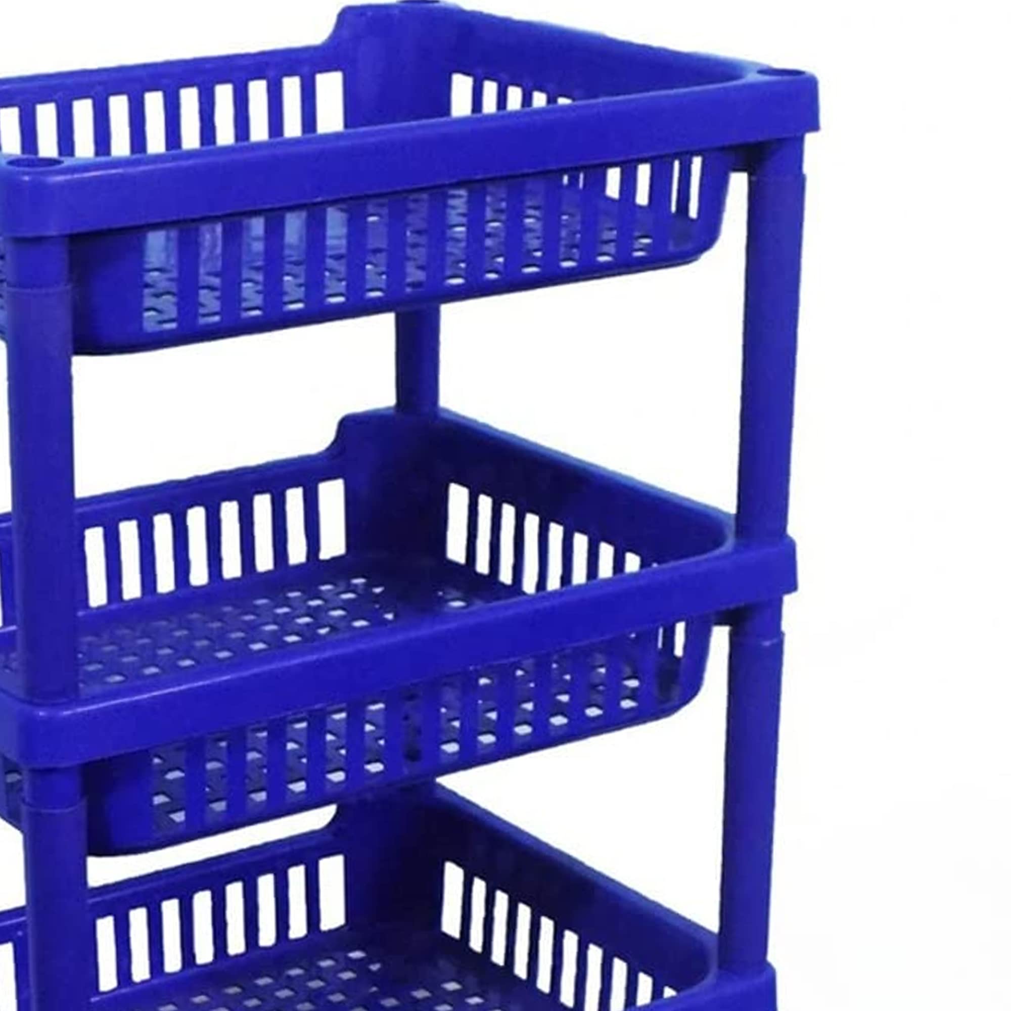 Multipurpose 3-Tier Plastic Kitchen Cart with Dish Rack - Modern Organizer for Fruits, Vegetables, Food Storage, Snacks, Bottles & Toys - Space Saving Kitchenware for Small Apartments, Dorms & Office Pantries