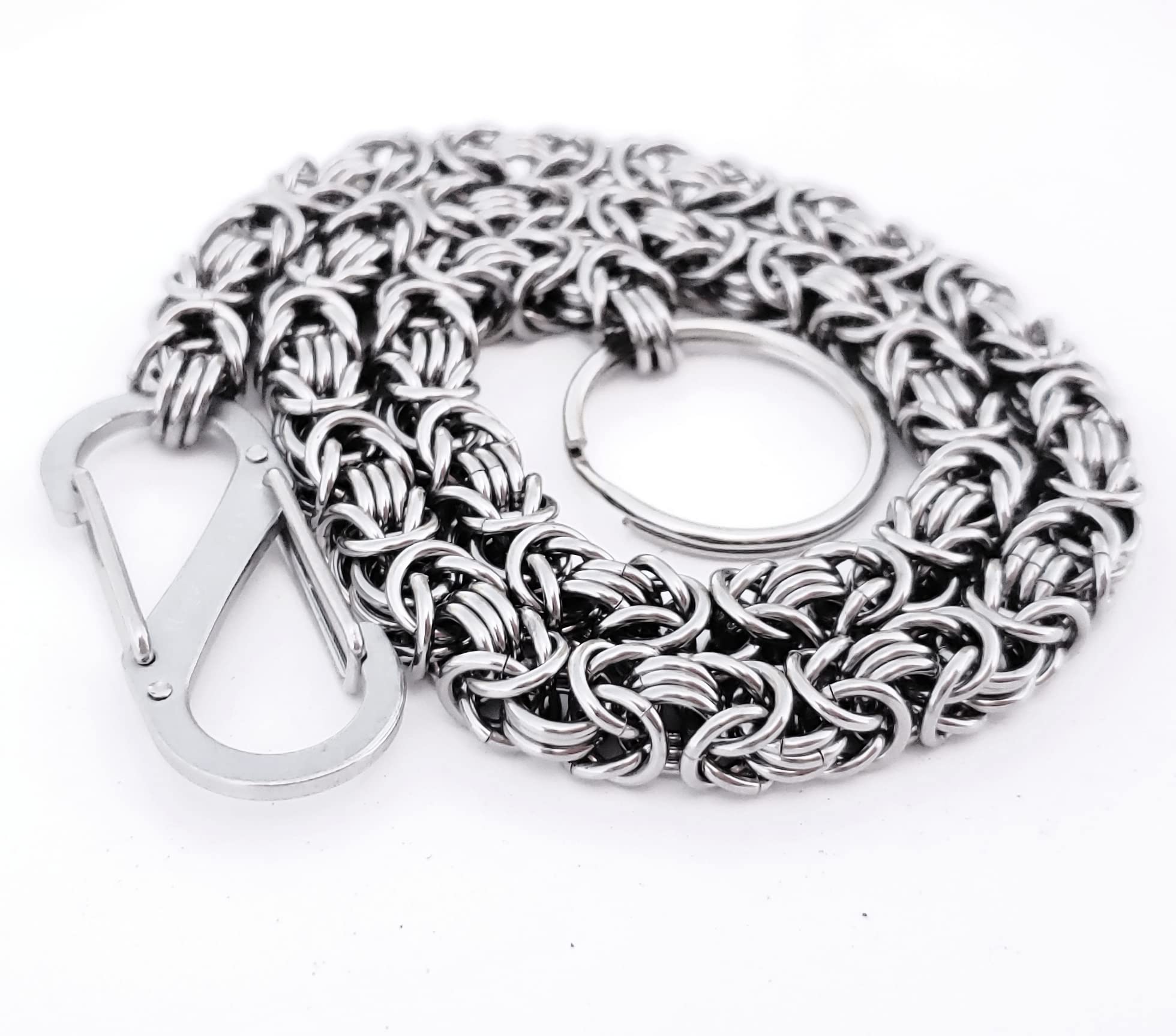 Stainless Steel Wallet Chain for Men - Heavy Duty Biker Wallet Chain with Byzantine Chainmail Design | Durable & Stylish Accessory for Motorcycle Riders, Jeans & Leather Jackets