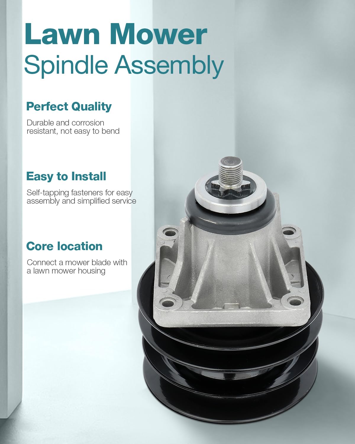 SCITOO 2-Pack Lawn Mower Spindles with Pulley Bolt - Replacement Spindle Assembly for MTD & Cub Cadet Models 618-0241, 918-0241, 285-860 - Perfect for DIY Lawn Mower Repairs and Maintenance