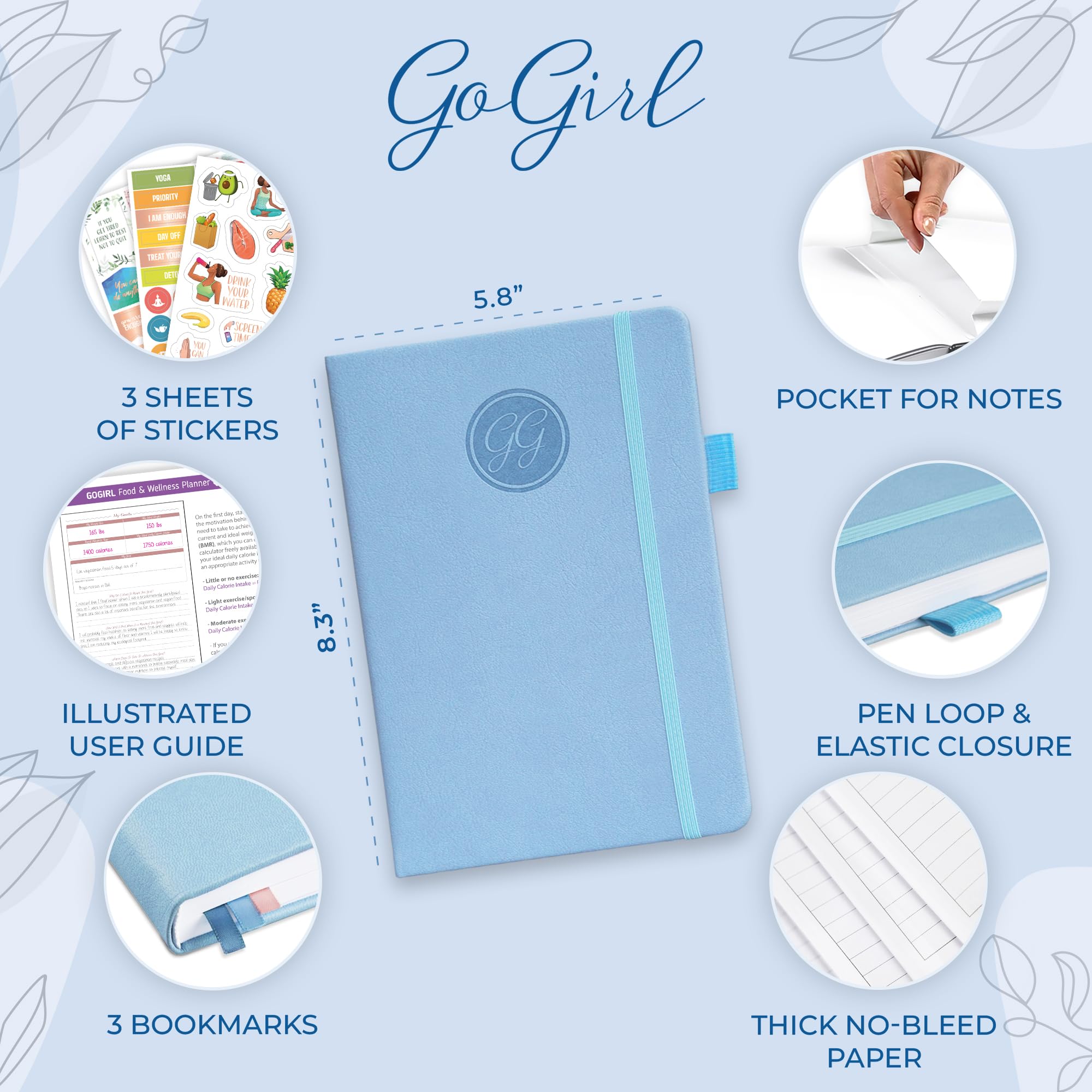 GoGirl Wellness Planner - Diet & Fitness Journal for Weight Loss Tracking | Meal & Exercise Tracker for Healthy Lifestyle