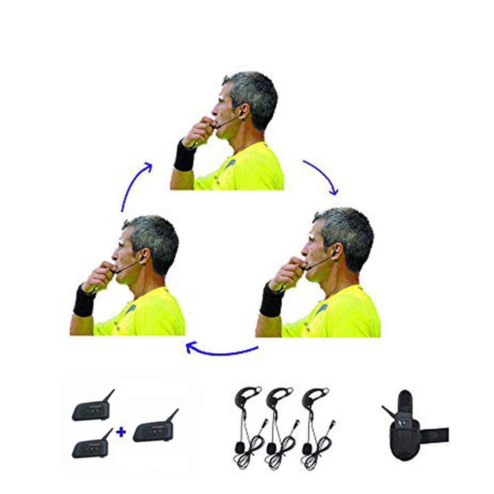 3-Pack Soccer Referee Headset with Clear Communication - Simultaneous Talk for Football Referees, Coaches & Arbitrators - Durable Walkie Talkie System for Sports Officiating - Perfect for Soccer Matches, Training Sessions & Tournament Games
