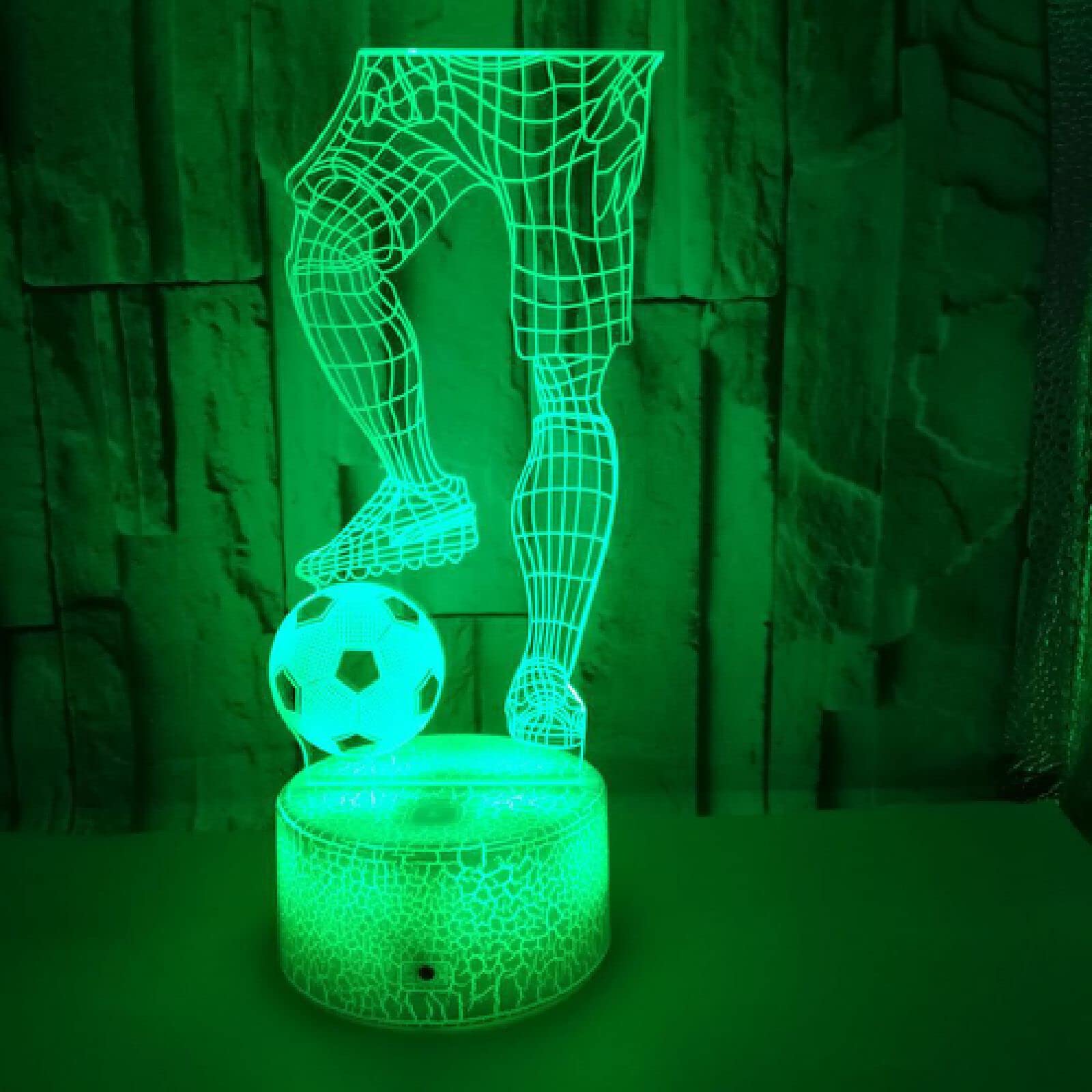 3D LED Illusion Lamp with Colorful Touch Remote Control - Football Night Light, Creative Table Lamp for Bedroom, Kids Room, Dorm, Gift Idea (B-16 Color with Remote) - Perfect for Nighttime Reading, Gaming, and Decor