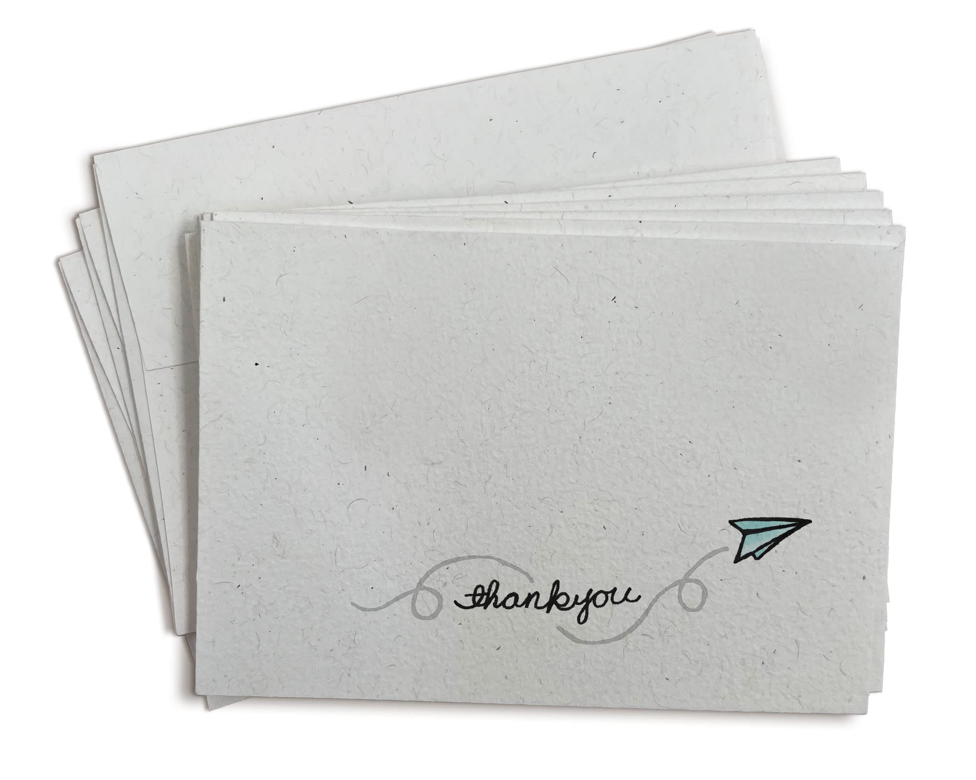 Paper Airplane Thank You Cards - 24 Pack Blank Greeting Cards with Envelopes for Birthday, Wedding, Graduation & Appreciation Gifts