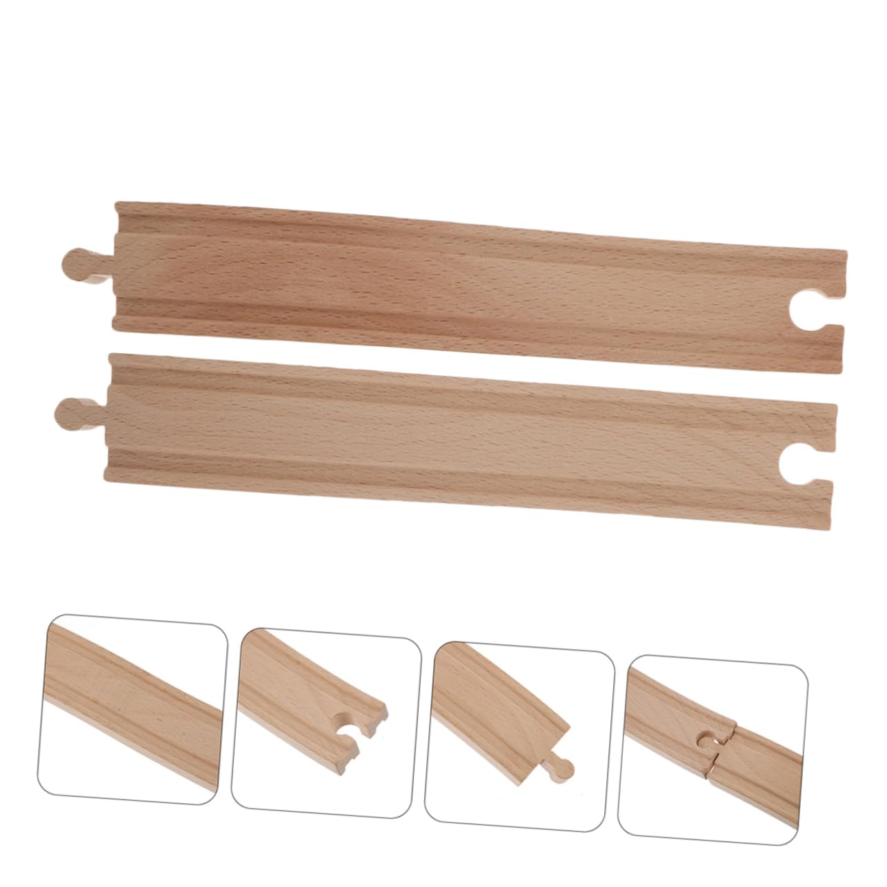 KONTONTY 4-Piece Wooden Train Track Set - Educational STEM Toys for Kids, Railway Building Accessories & Brain Development Toys | Perfect for Pretend Play, Early Learning & Model Railway Scenes