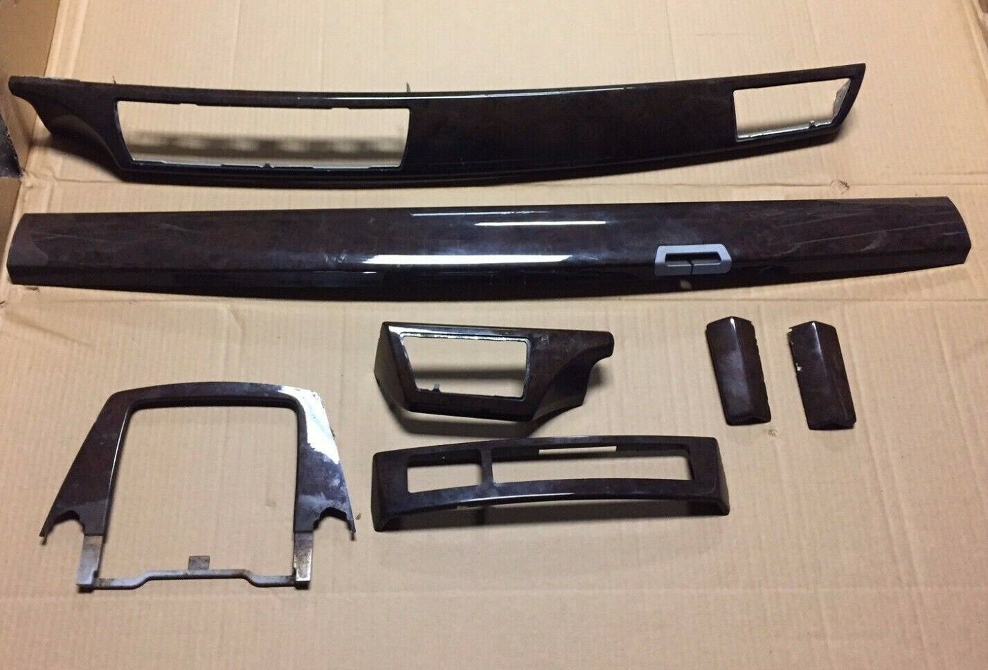 2002-2005 BMW 745i E65 Interior Dash Trim Center Console Wood Grain Set - OEM Replacement for Luxury Car Interior Upgrade | Perfect for Restoration & Customization Projects