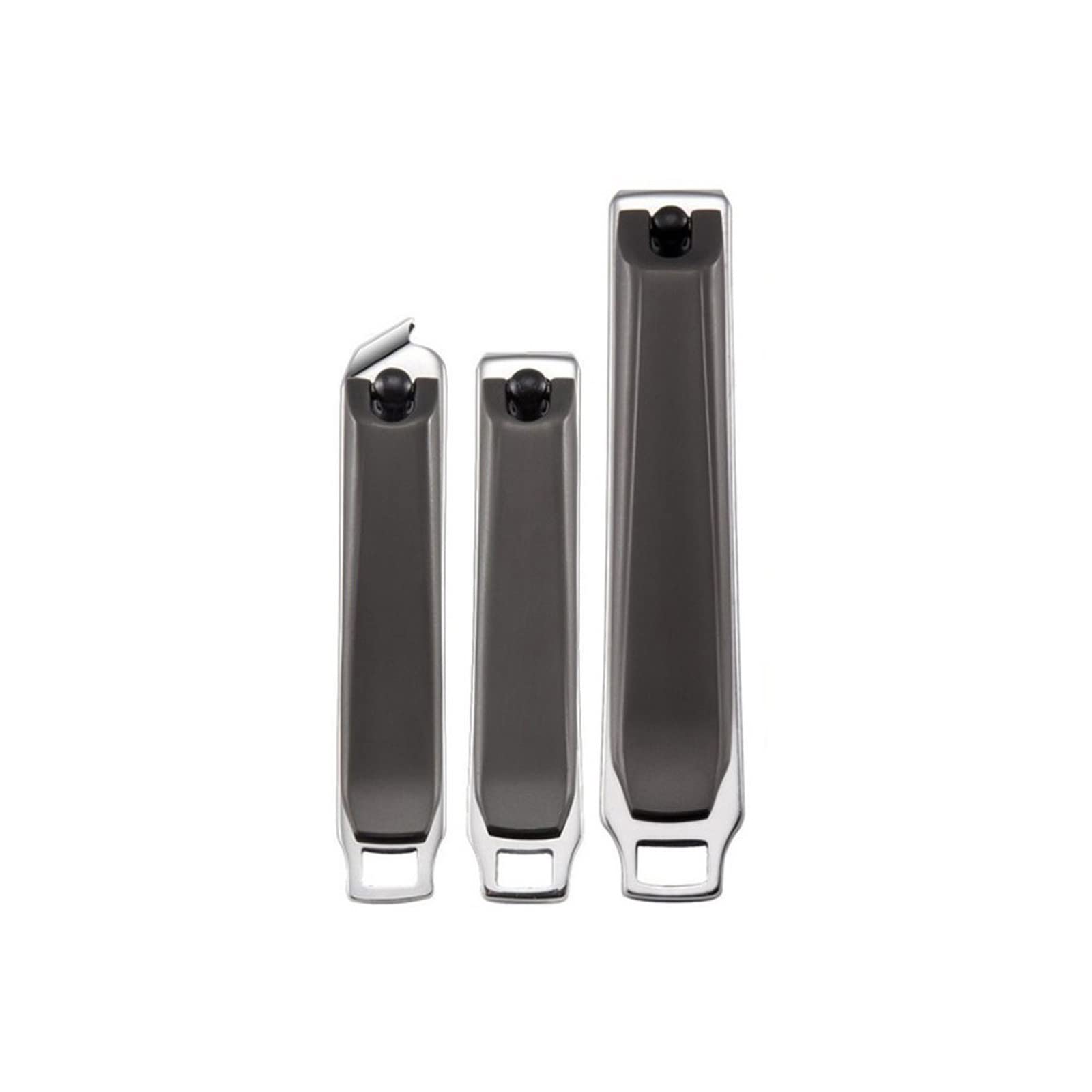Premium Stainless Steel Toenail Clippers 3-Piece Set - Professional Manicure & Pedicure Tools with Oblique Mouth Design for Thick Nails - Perfect for Home Grooming, Travel & Salon Use