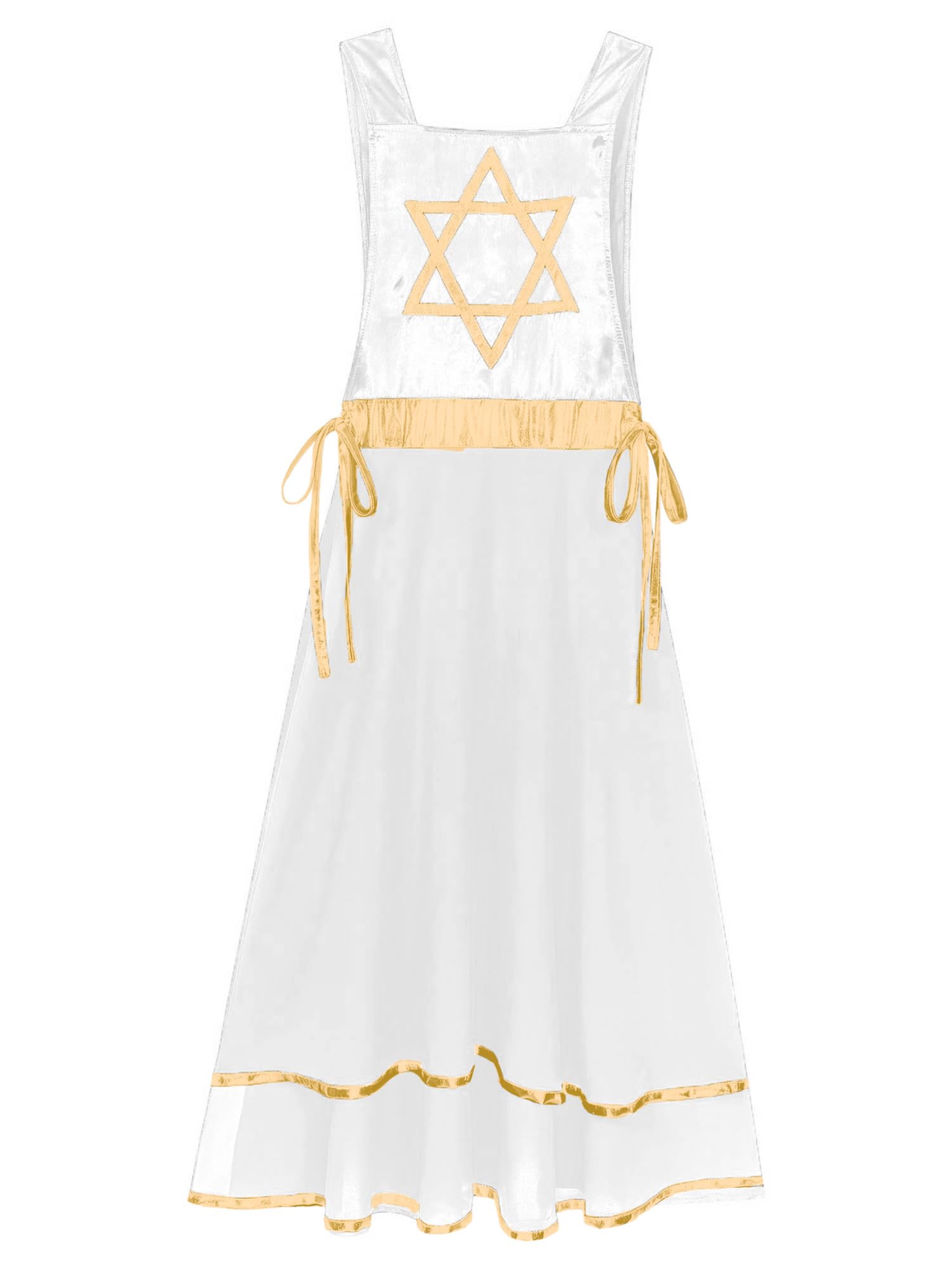JEYPINMI Women's Praise Dance Dress - Elegant Tunic Overlay Hexagram Worship Costume for Church Performances | Perfect for Christian Dance Ministries, Choir Robes & Spiritual Celebrations