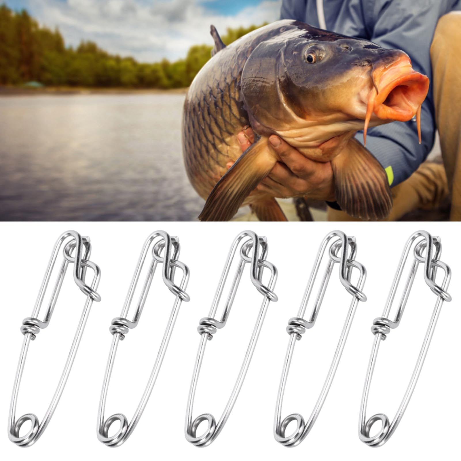 15Pcs Stainless Steel Tuna Clips - Heavy Duty Fishing Swivel Snap Clips for Long Line Tuna Fishing | Saltwater Fishing Accessories | Ideal for Sport Fishing, Deep Sea Fishing & Offshore Angling