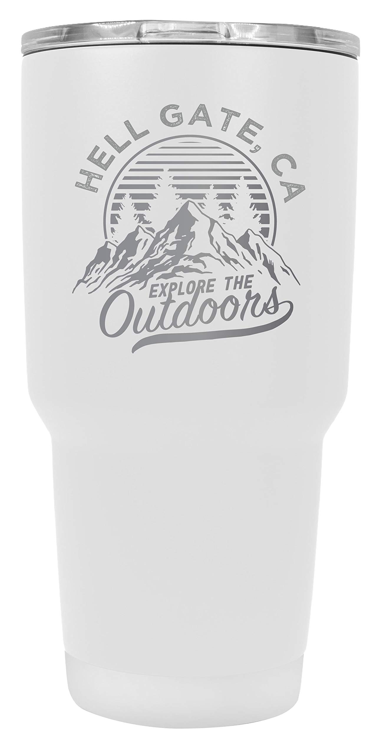 R&R Imports Hell Gate California Souvenir - 24oz Insulated Stainless Steel Tumbler with Laser Engraving, White - Perfect for Travel, Camping & Outdoor Adventures