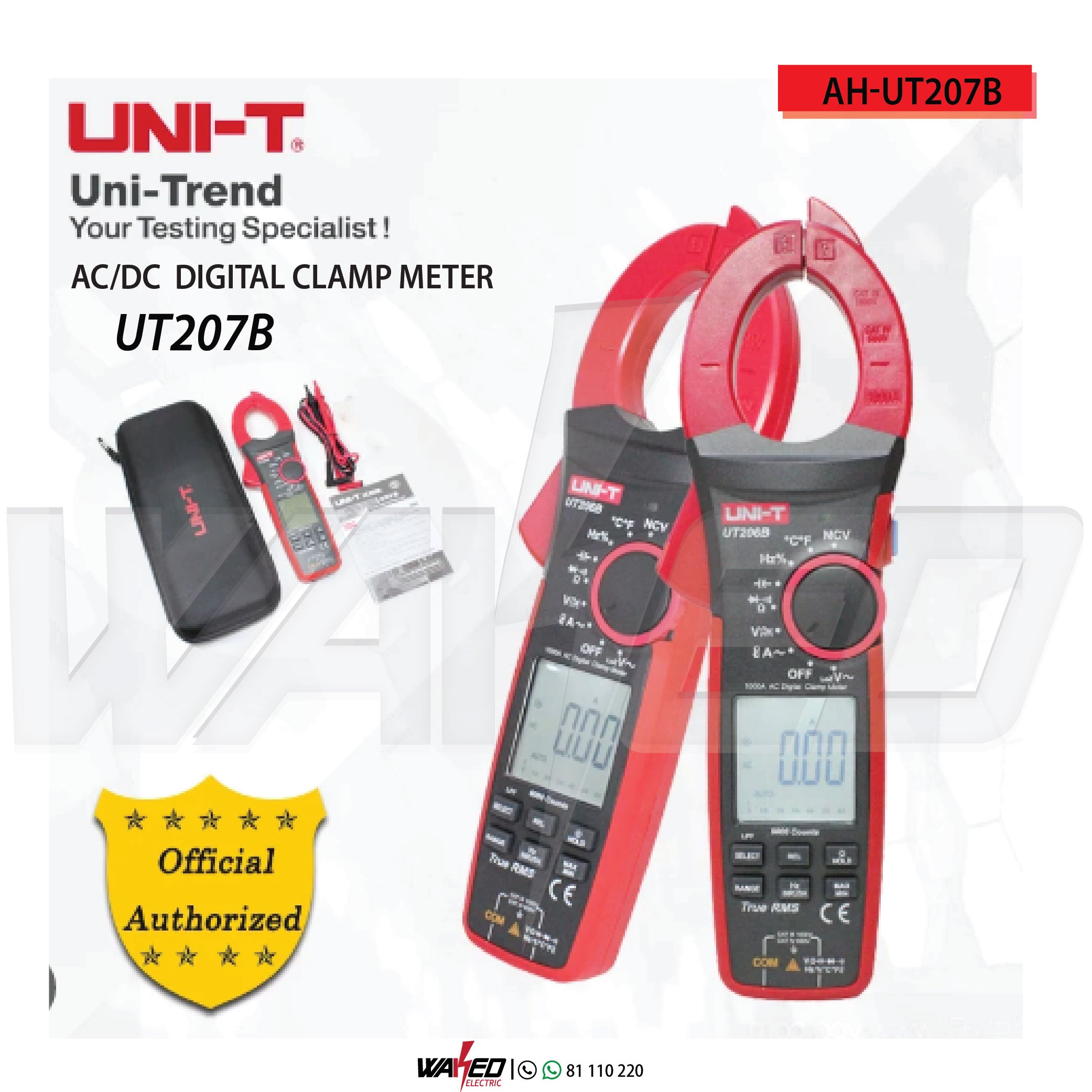 UT207 Digital Clamp Meter - True RMS AC/DC Current Voltage Tester with NCV Detection for Electricians, HVAC Technicians - Perfect for Home Electrical Repair and Industrial Maintenance