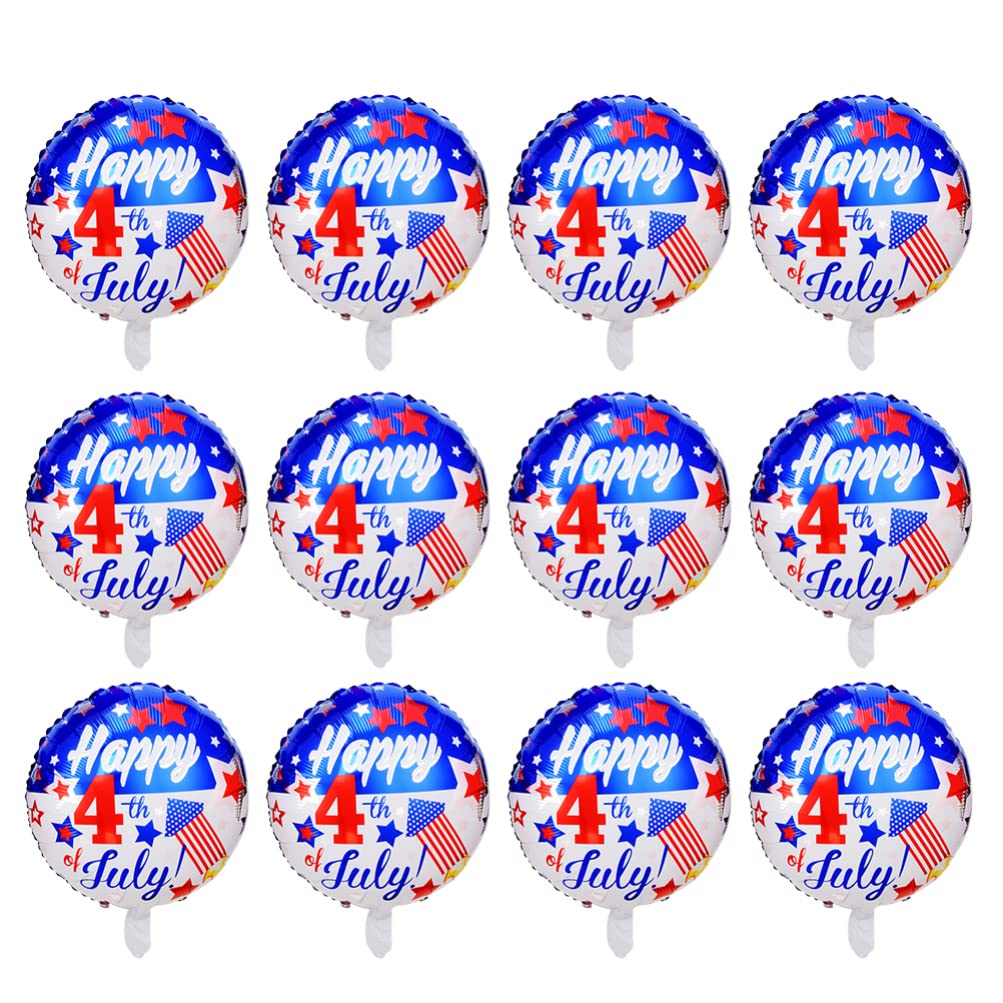 50 Pcs Patriotic Independence Day Balloons - Red White & Blue American Flag Themed Party Decorations for 4th of July, Memorial Day, Veterans Day Celebrations & Backyard BBQs