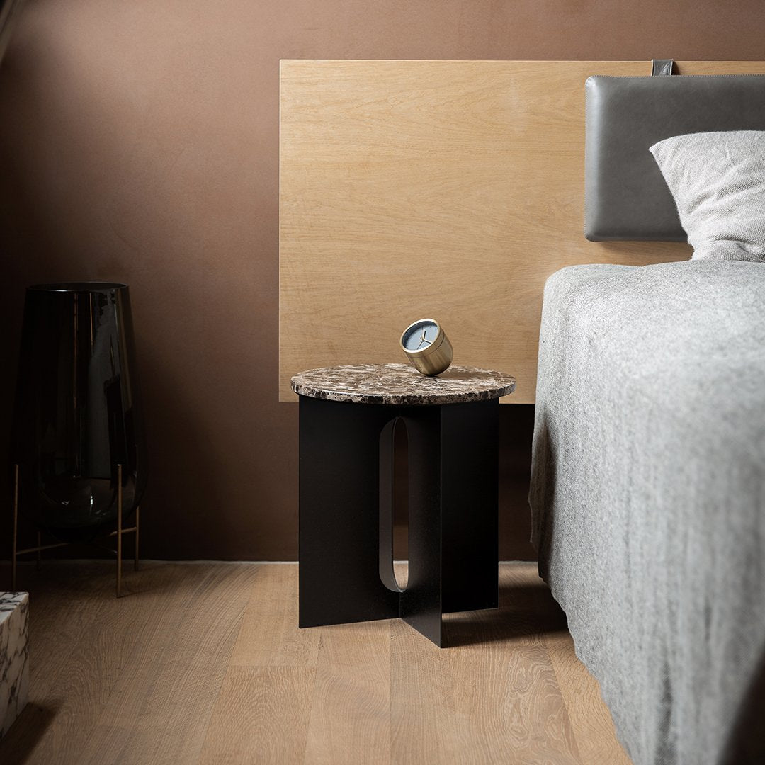 Modern Androgyne Side Table - Minimalist Nightstand, Bedside Table for Bedroom, Living Room & Office - Stylish End Table with Storage Shelf
