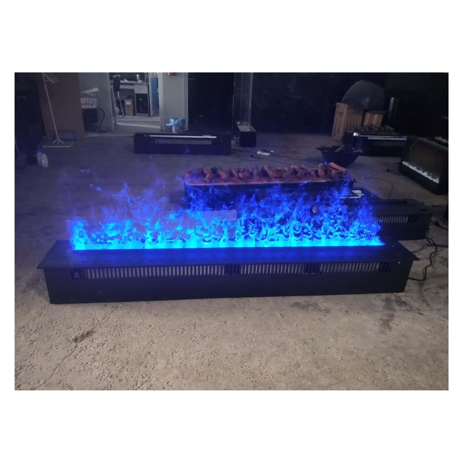 3D Water Vapor Electric Fireplace with Remote Control - 3 Color Changing Flame Effects, 180cm Black Modern Fireplace Insert - Perfect for Living Room, Bedroom & Office Heating & Ambiance