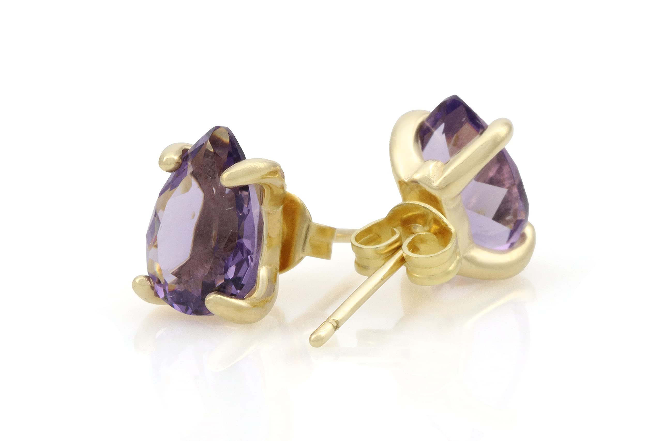 Amethyst Stud Earrings - February Birthstone Jewelry for Women - Gift Box Included - Perfect for Bridal & Everyday Wear