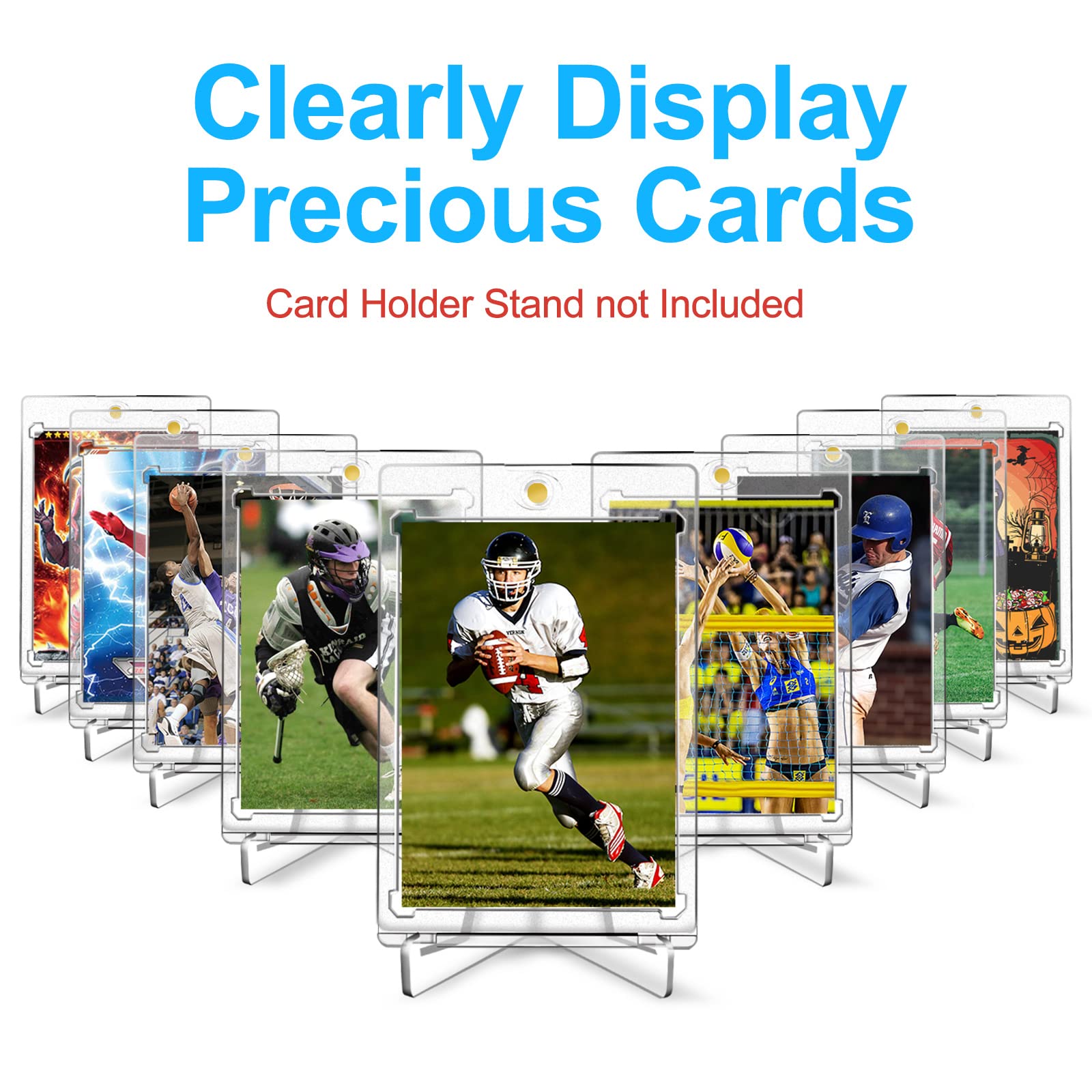 23 Pack - 35PT Magnetic Baseball Trading Card Holders, Hard Acrylic Card Protectors for Sports & Collectible Cards - Standard Size for Game, Display & Storage