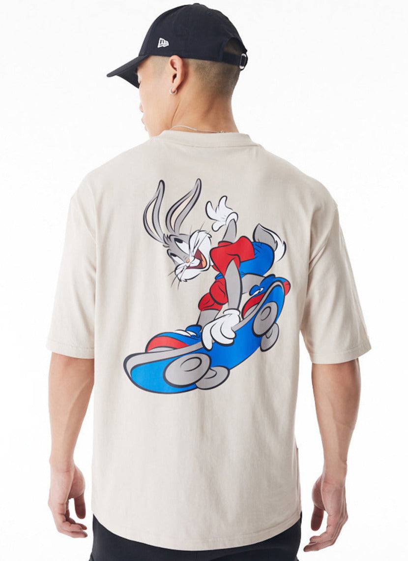 Looney Tunes Bugs Bunny Oversized Graphic T-Shirt | New Era Stone Wash Cotton Tee | Casual Streetwear & Cartoon Fan Gift
