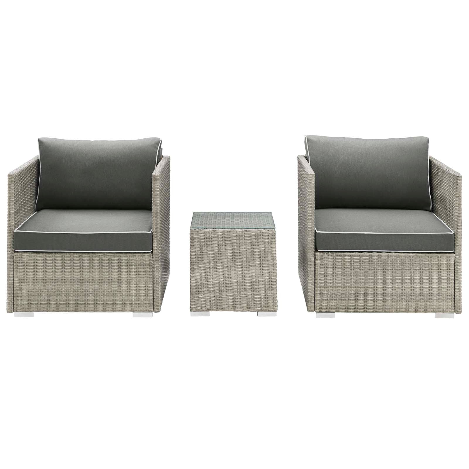 Repose 3-Piece Outdoor Patio Sectional Set with Cushions - Waterproof Wicker Furniture for Backyard, Garden, Poolside & Balcony - Perfect for Relaxing & Entertaining