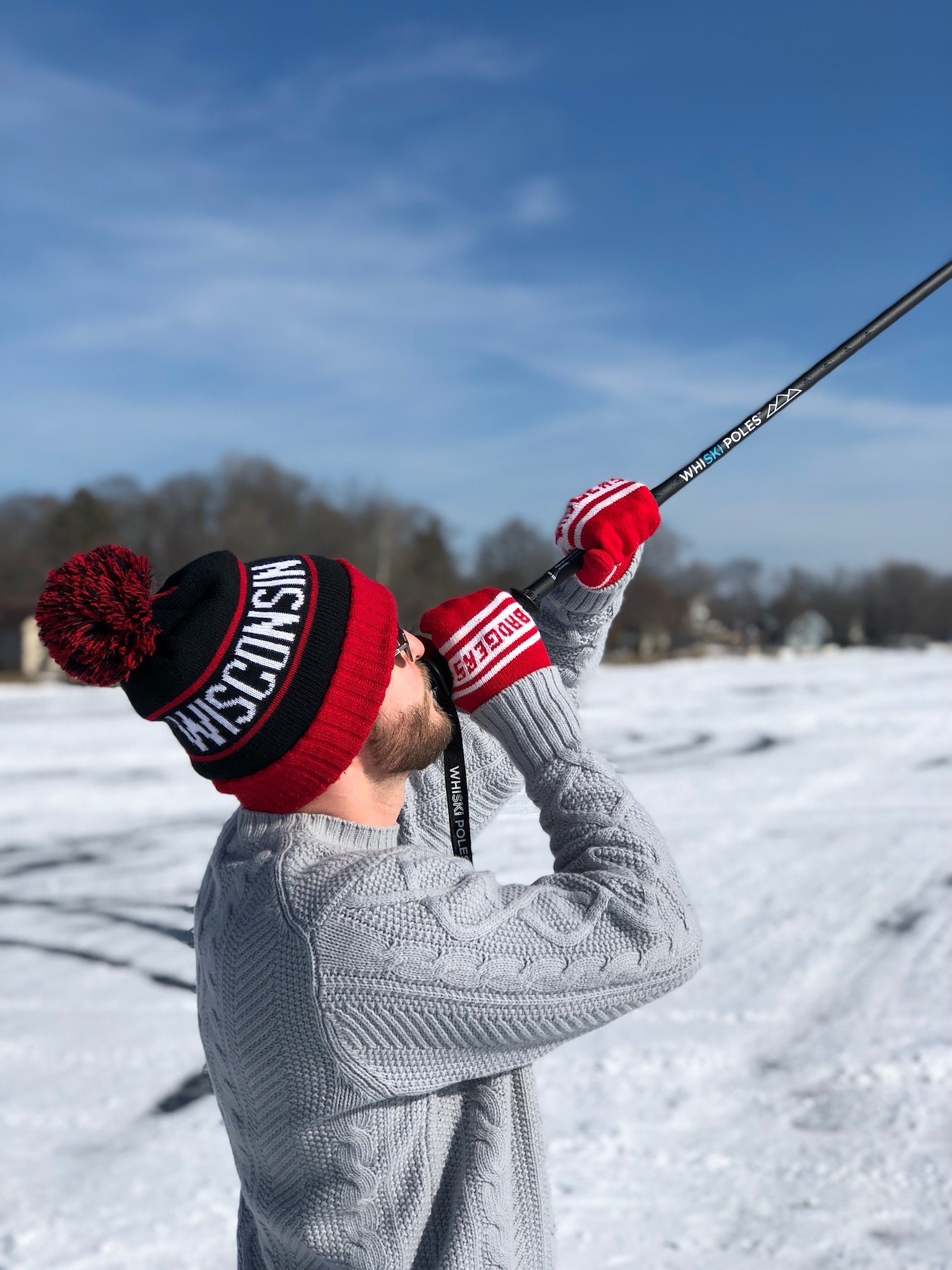 Best Ski Pole Flask for Outdoor Enthusiasts - 16 oz Stainless Steel Liquor Container with Free Collapsible Funnel & Decorative Stickers - Perfect for Ski Trips, Hiking Adventures & Camping Gifts