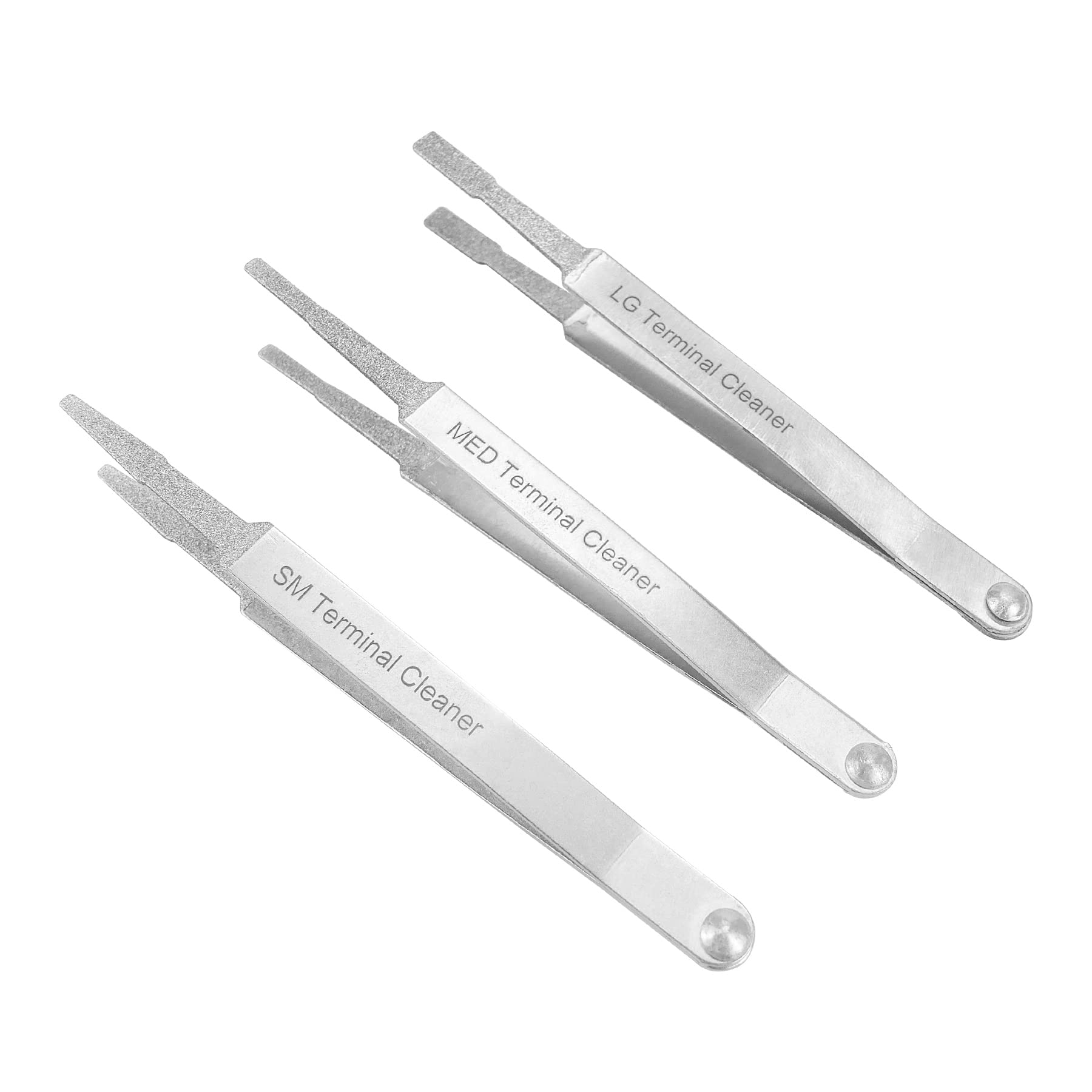 3-Piece Metal Terminal Cleaner Set for Car Battery & Small Electrical Spade Pin Connectors - Corrosion Removal & Maintenance Tool Kit - Perfect for Automotive, Marine & RV Electrical Systems