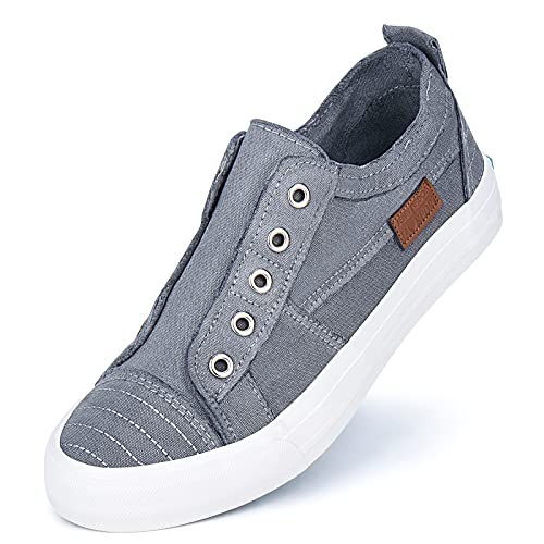 JENN ARDOR Women's Casual Canvas Sneakers - Slip On & Lace Up Low Top Walking Shoes | Comfortable Fashion Flats for Everyday Wear, Travel & Outdoor Activities