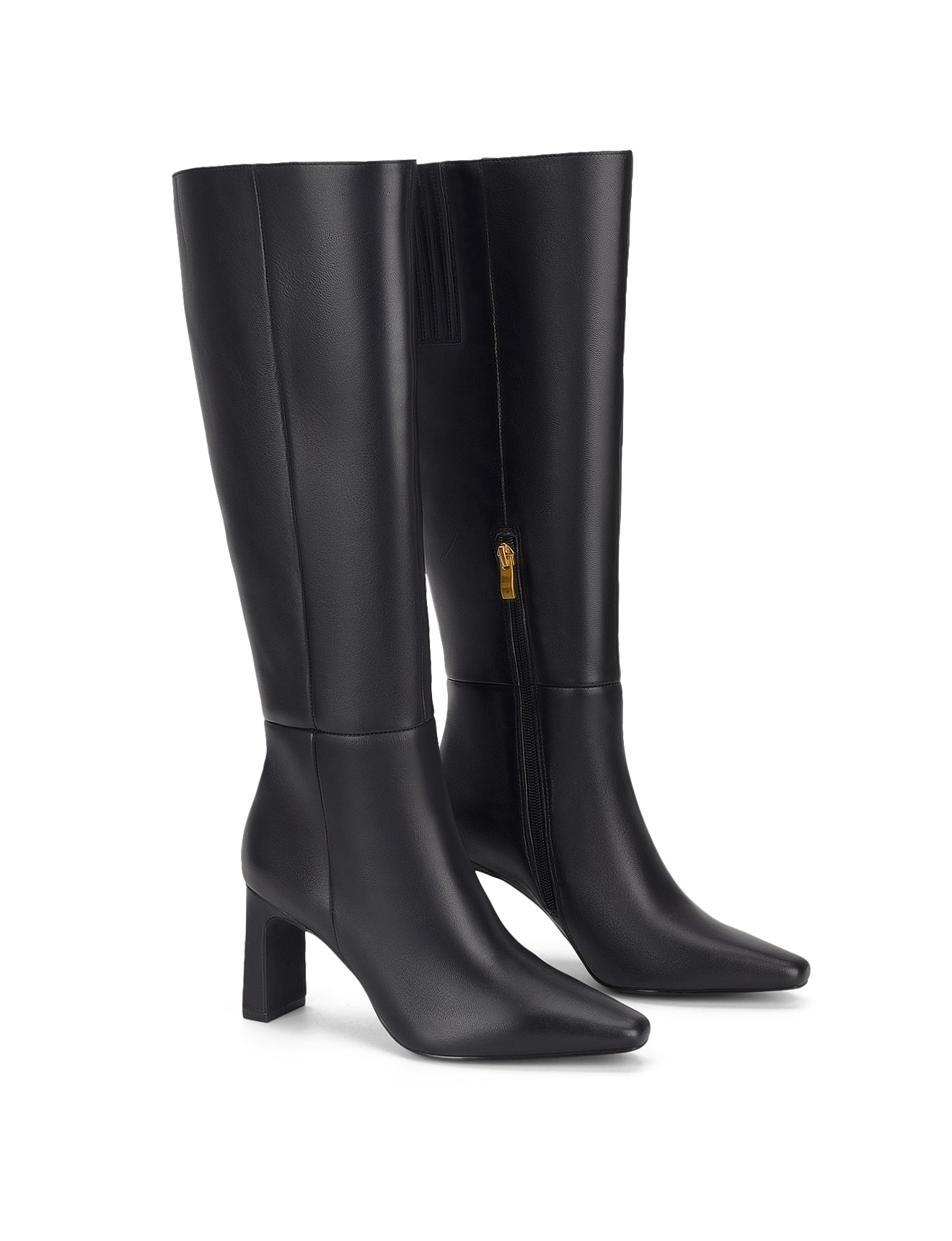 Cacey Women's Black Leather Long Boots - Stylish Knee-High Boots for Winter, Fall & Casual Outfits
