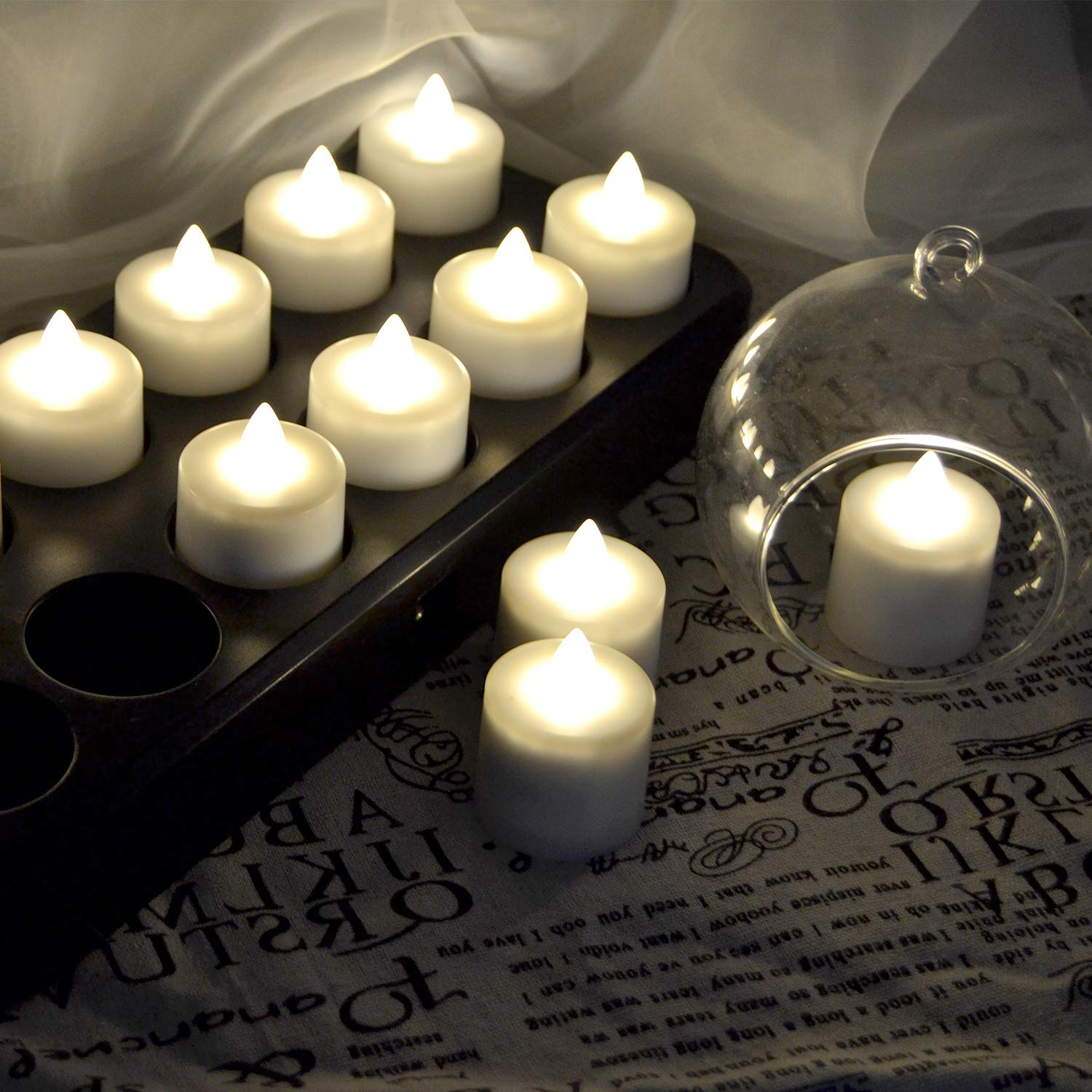 Rechargeable LED Flameless Tealight Candles - Set of 12, Bright White with Timer & Remote Control - Perfect for Weddings, Home Decor, and Romantic Ambiance