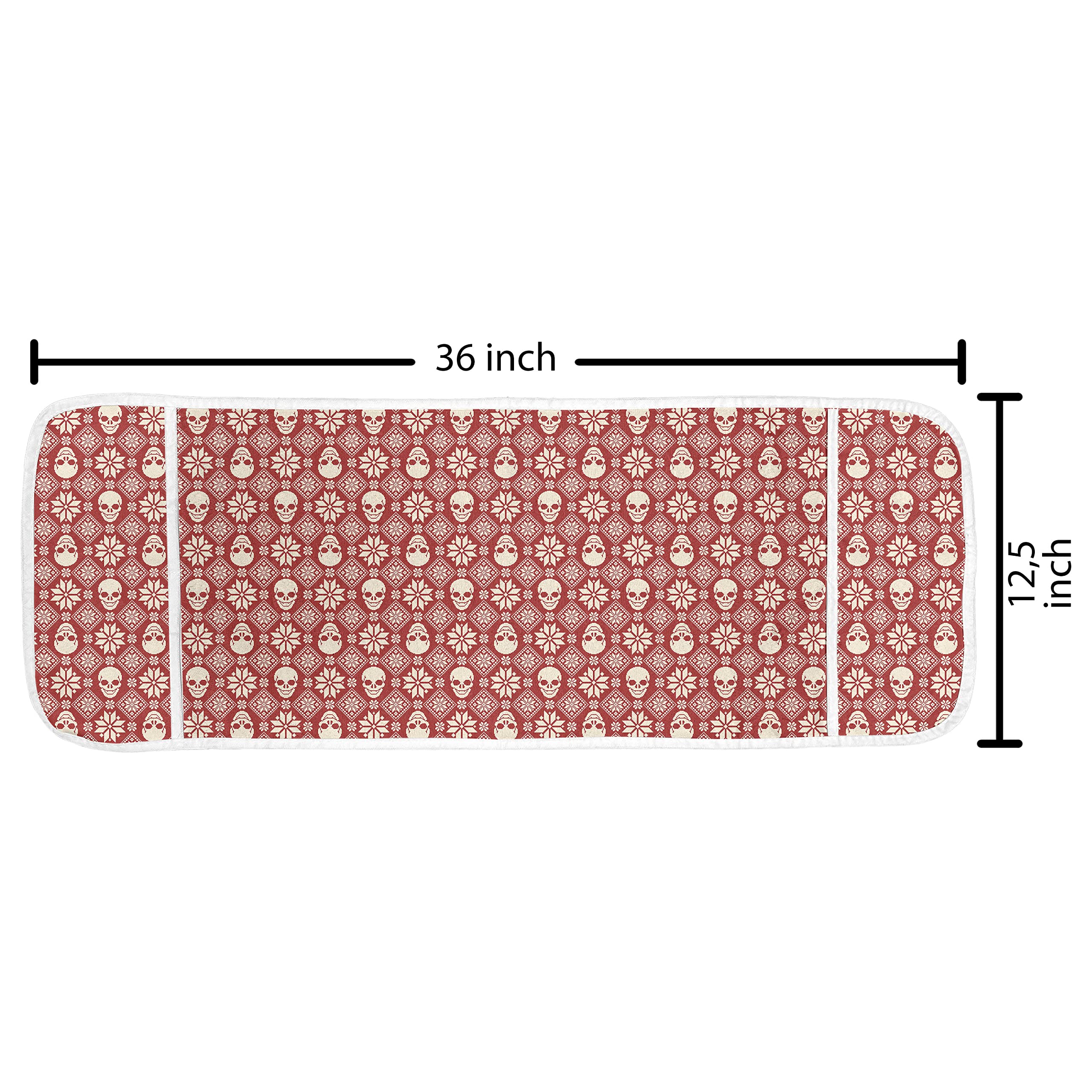 Ambesonne Nordic Microwave Oven Cover - Waterproof Knit Design with Skull, Snowflake & Floral Pattern, 36