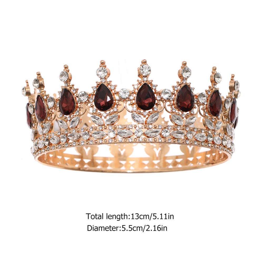 Sparkling Large Rhinestone Crystal Princess Crown Headband for Women - Elegant Wedding Hair Jewelry, Bridal Tiara & Baroque Hair Accessories - Perfect for Bridal Showers, Pageants, Costume Parties & Photo Shoots